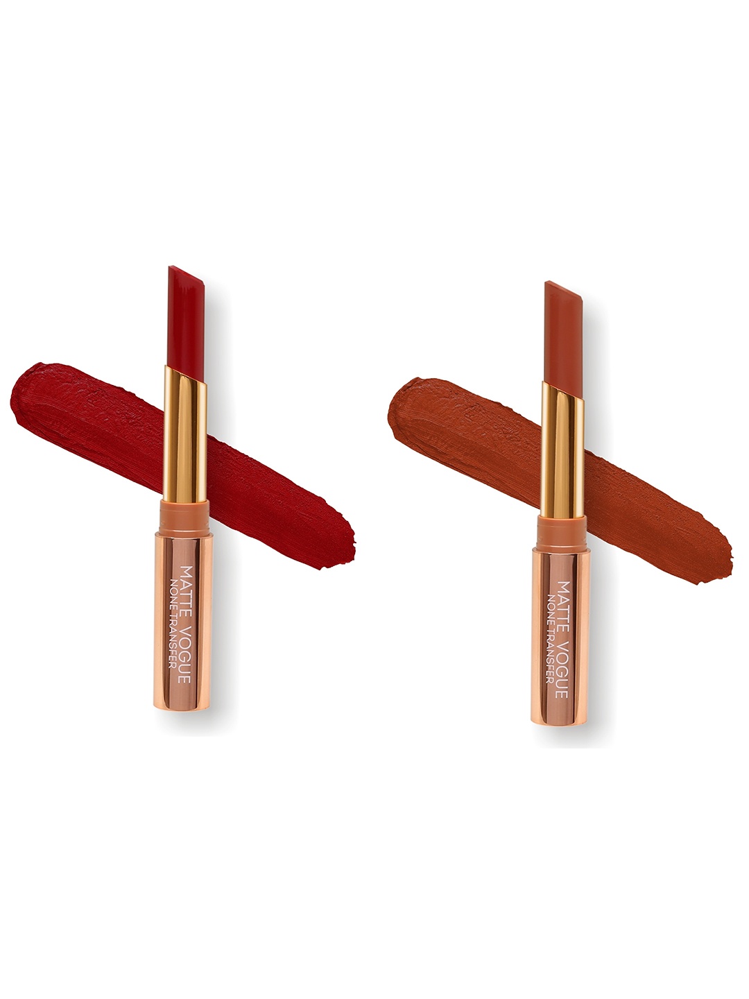 

ME-ON Set of 2 Matte Vogue None-Transfer Lipsticks - Shade 03 & 16, Maroon