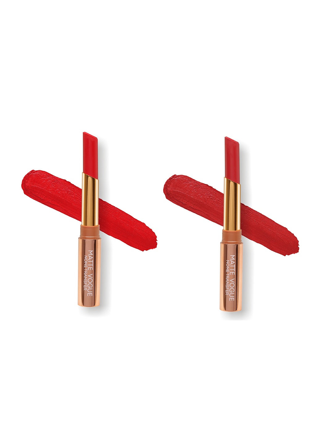 

ME-ON Set of 2 Matte Vogue None-Transfer Lipsticks - Shade 05 & 07, Red