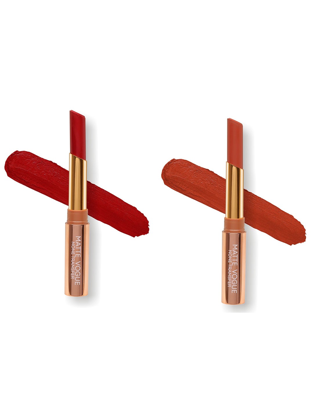 

ME-ON Set of 2 Matte Vogue None-Transfer Lipsticks - Shade 02 & 15, Red