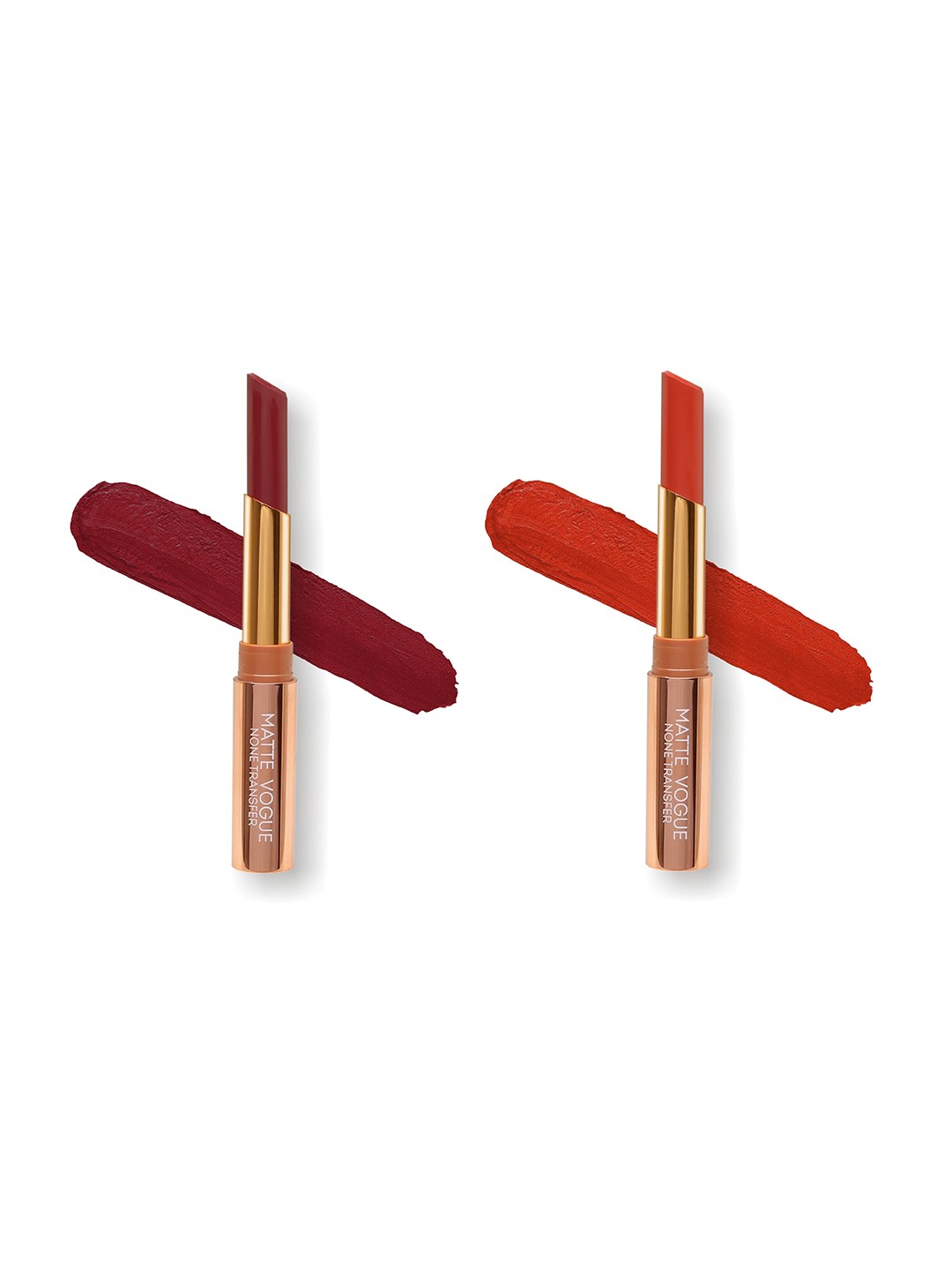 

ME-ON Set of 2 Matte Vogue None-Transfer Lipsticks - Shade 10 & 17, Maroon