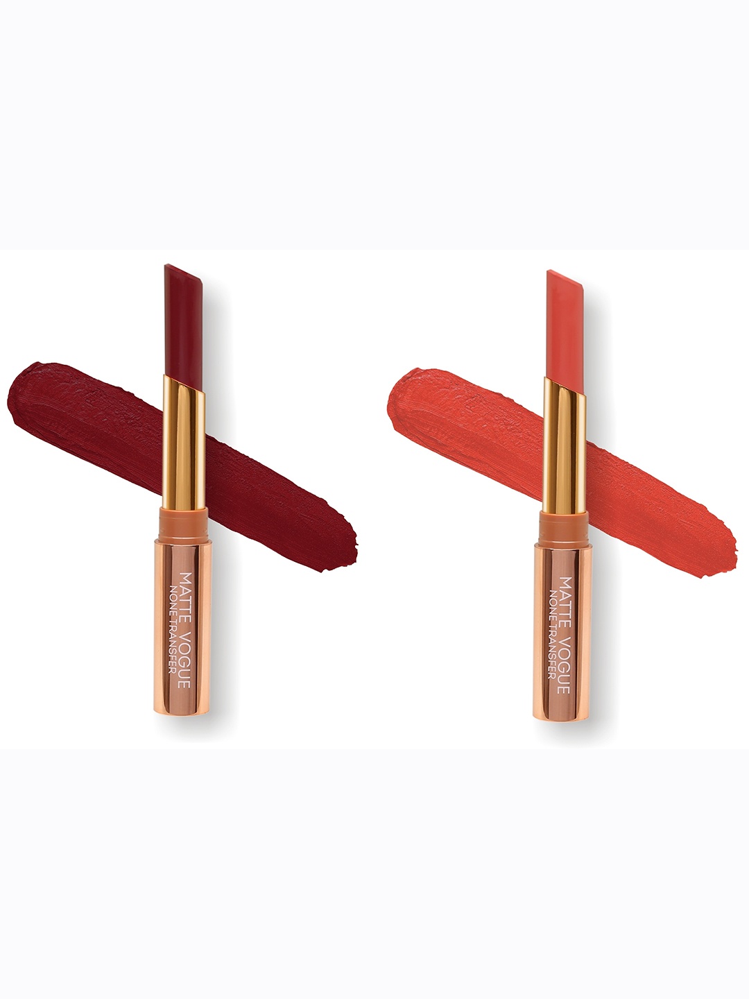

ME-ON Set of 2 Matte Vogue None-Transfer Lipsticks - Shade 13 & 18, Maroon
