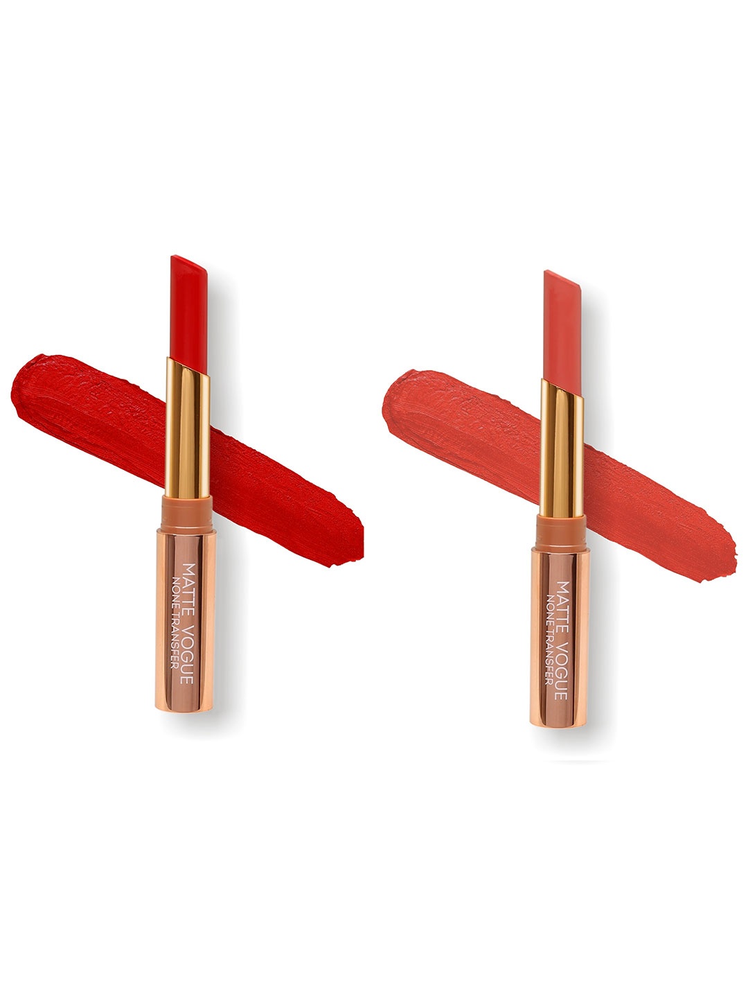 

ME-ON Set of 2 Matte Vogue None-Transfer Lipsticks - Shade 01 & 18, Red