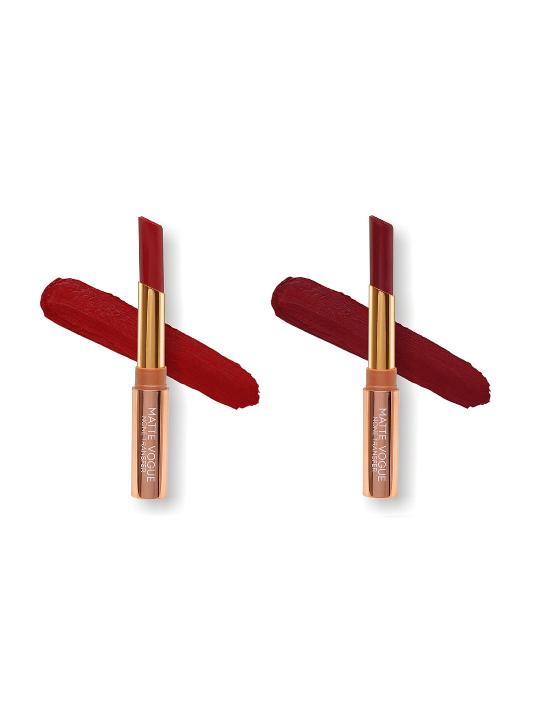 

ME-ON Set of 2 Matte Vogue None-Transfer Lipsticks - Shade 06 & 13, Red