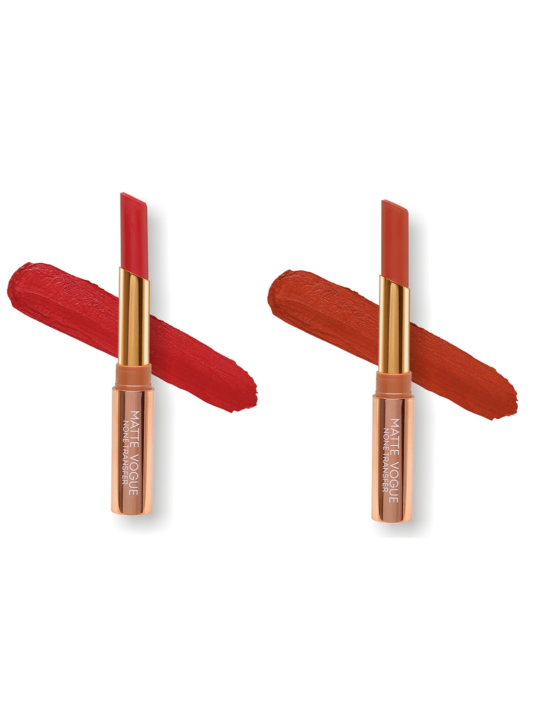 

ME-ON Set of 2 Matte Vogue None-Transfer Lipsticks - Shade 07 & 15, Red