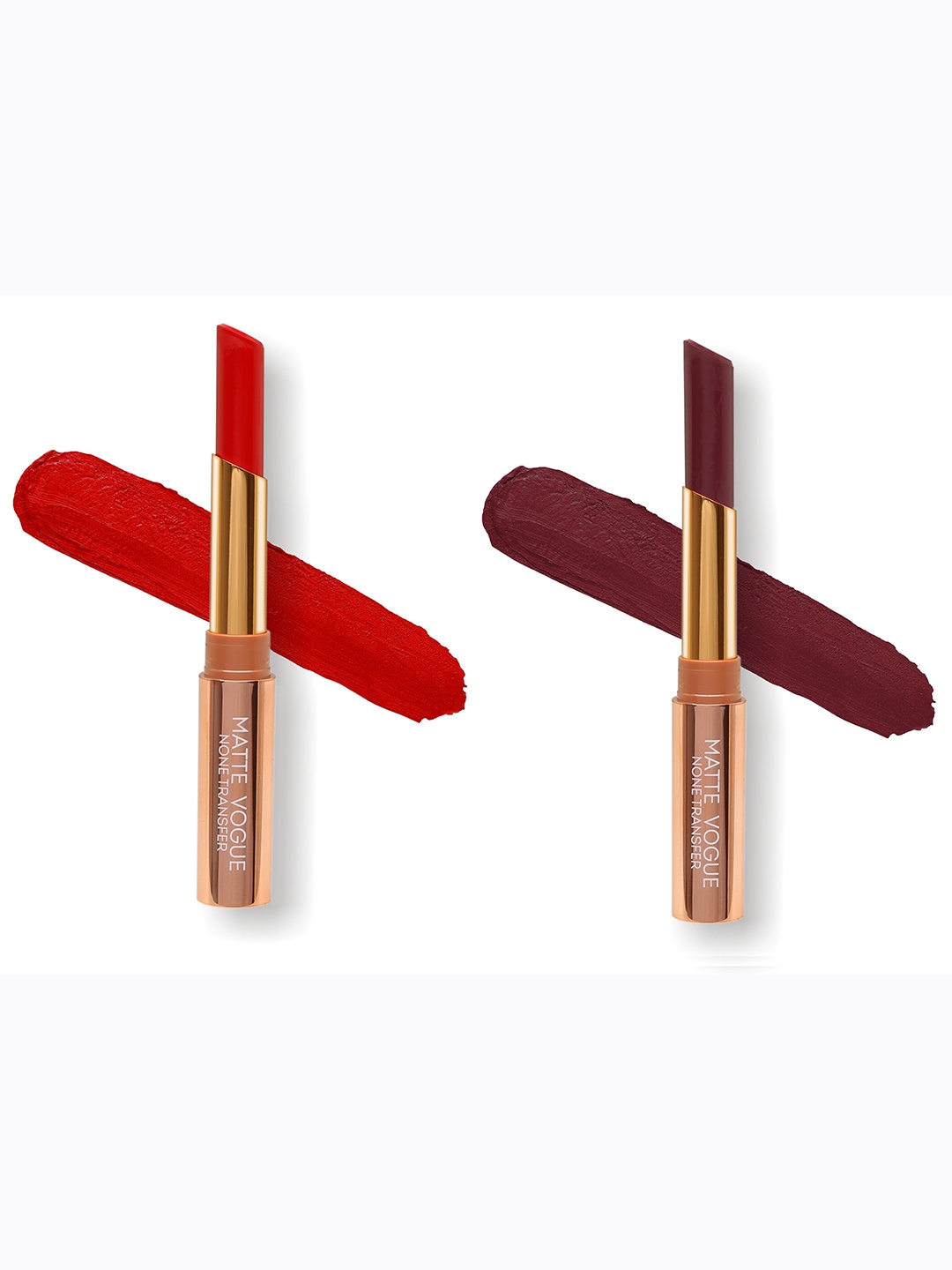 

ME-ON Set of 2 Matte Vogue None-Transfer Lipsticks - Shade 01 & 11, Red