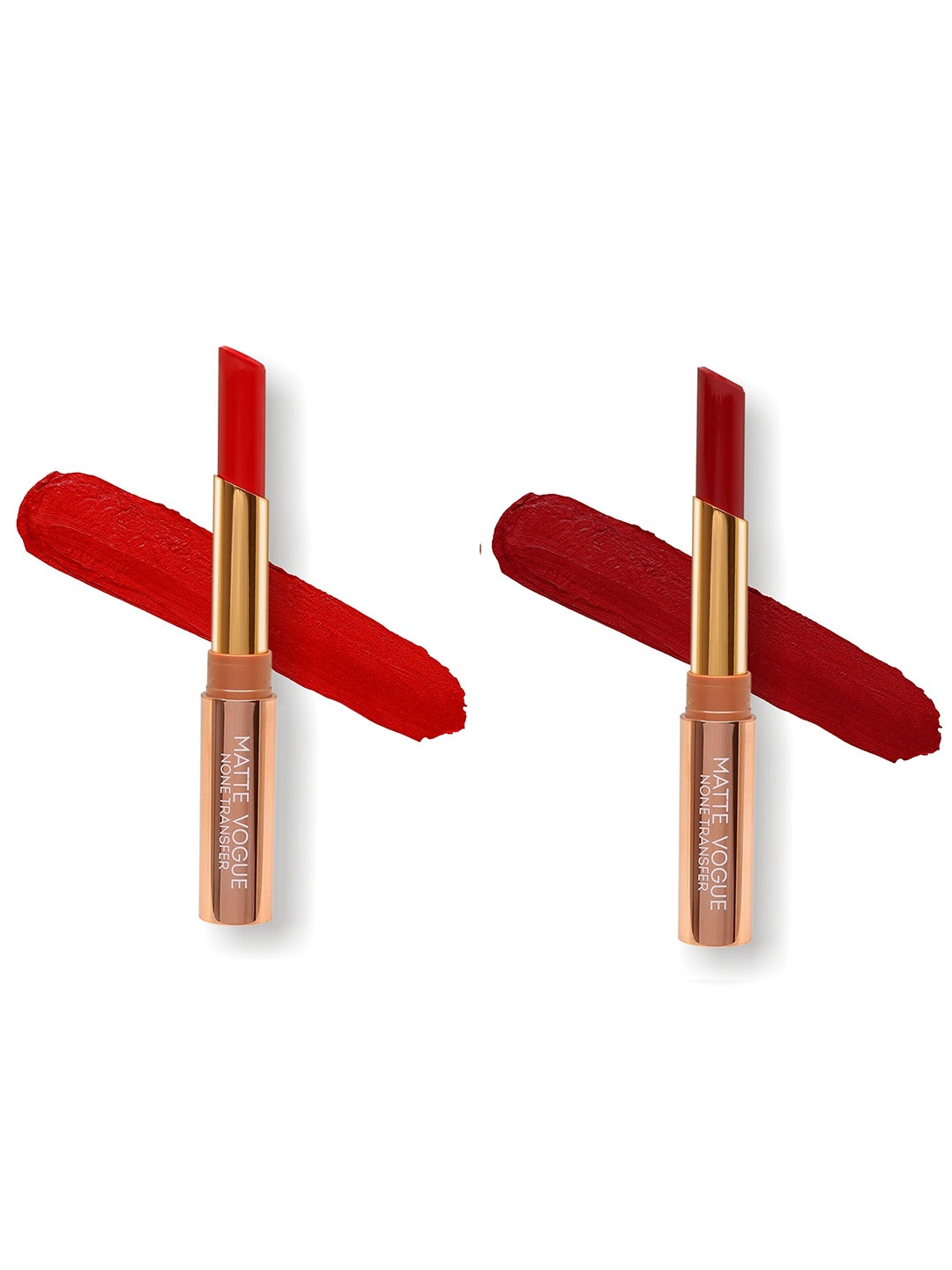 

ME-ON Set of 2 Matte Vogue None-Transfer Lipsticks - Shade 01 & 03, Red