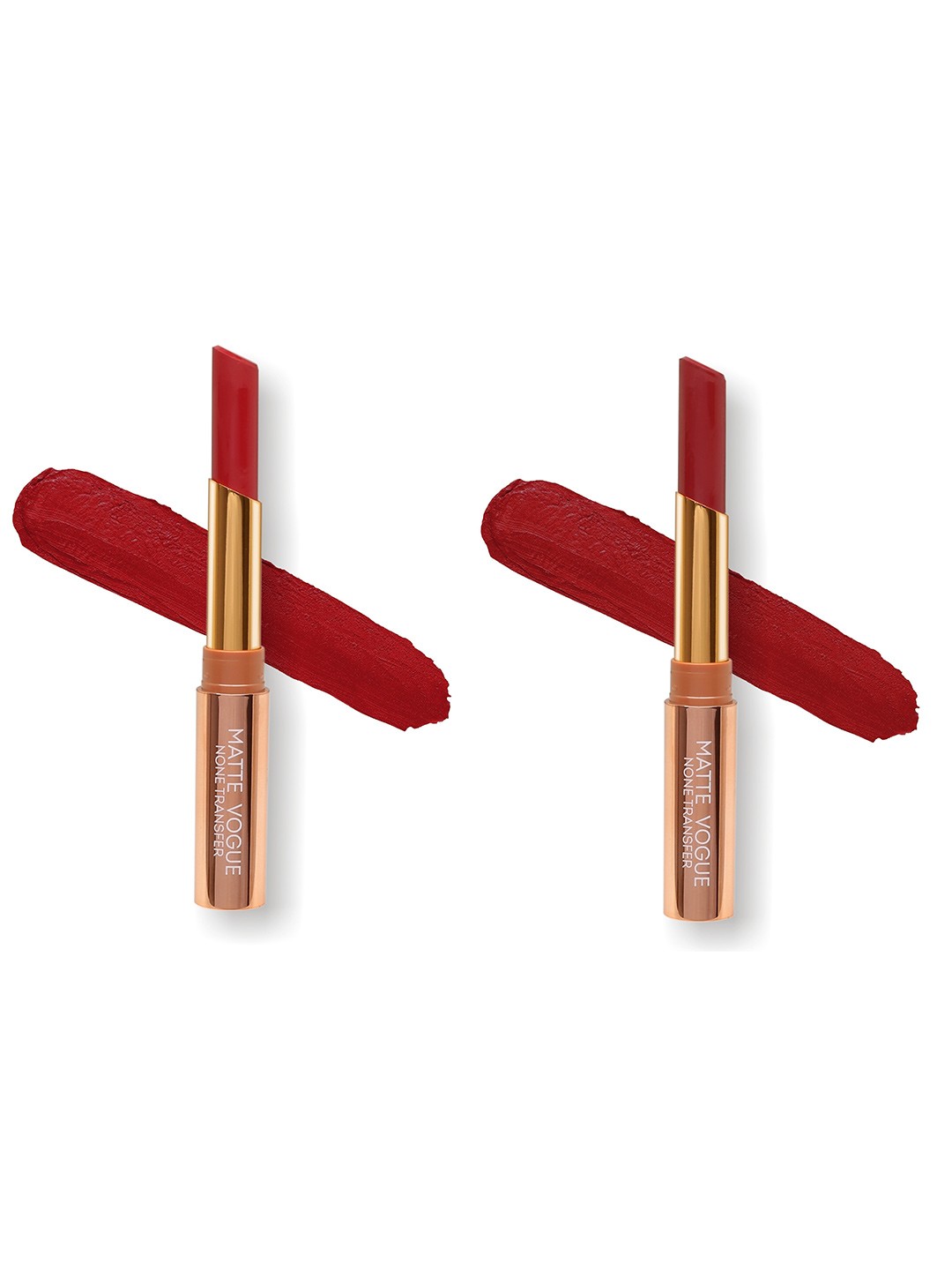 

ME-ON Set of 2 Matte Vogue None-Transfer Lipsticks - Shade 04 & 14, Maroon