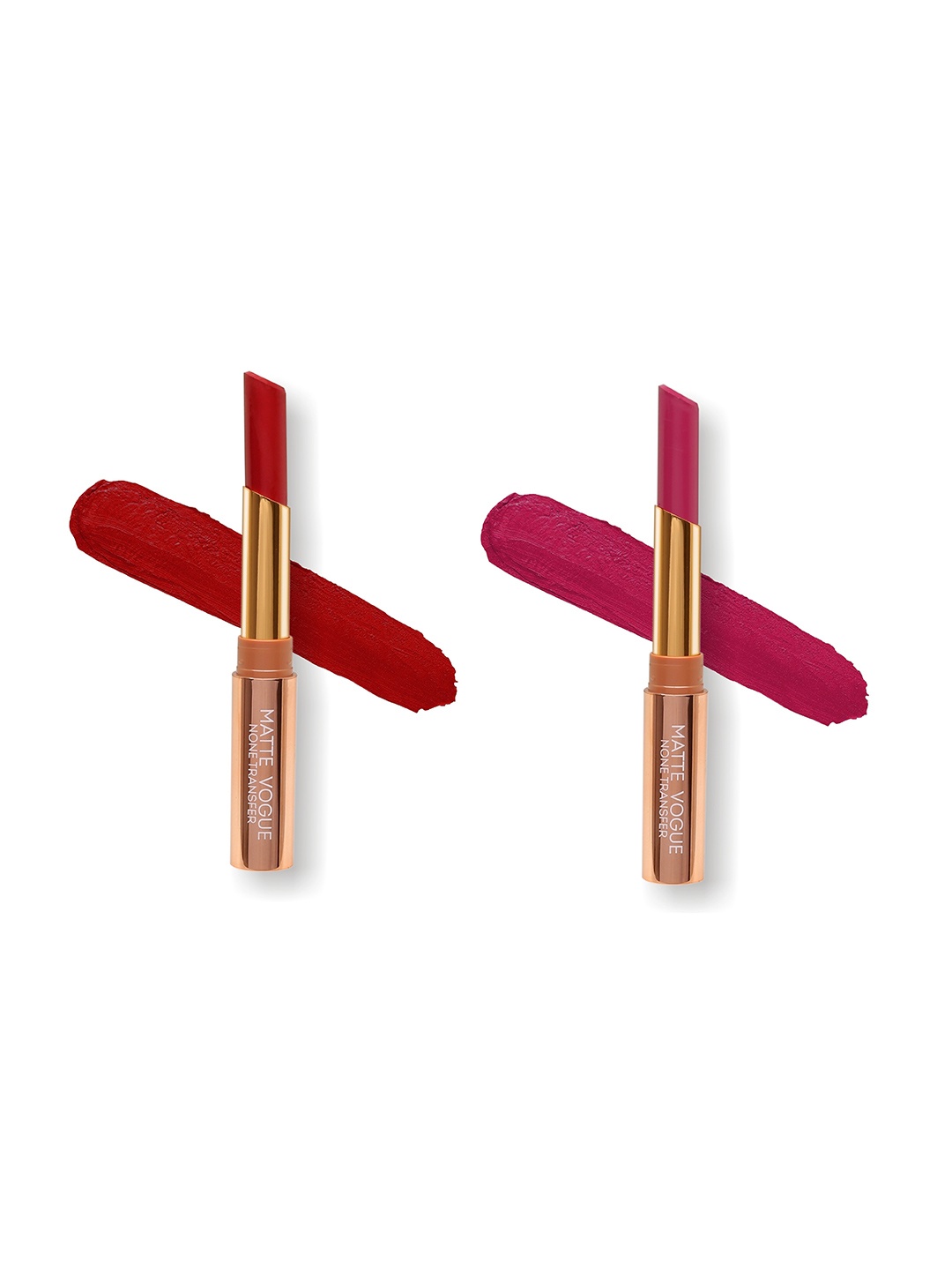 

ME-ON Set of 2 Matte Vogue None-Transfer Lipsticks - Shade 02 & 08, Red