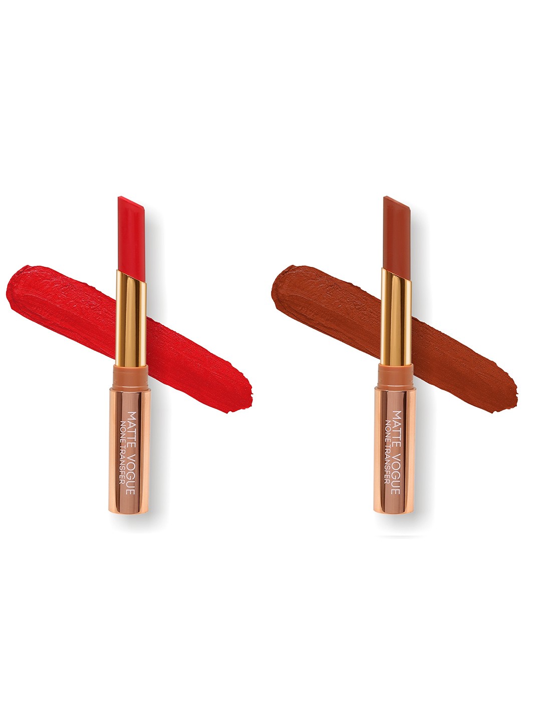 

ME-ON Set of 2 Matte Vogue None-Transfer Lipsticks - Shade 05 & 16, Red