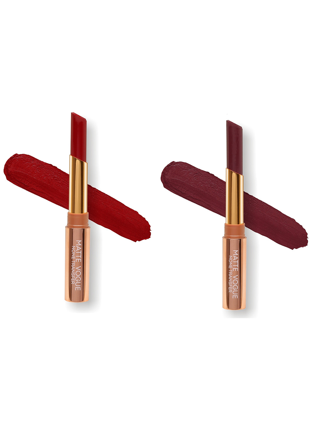 

ME-ON Set of 2 Matte Vogue None-Transfer Lipsticks - Shade 03 & 11, Maroon