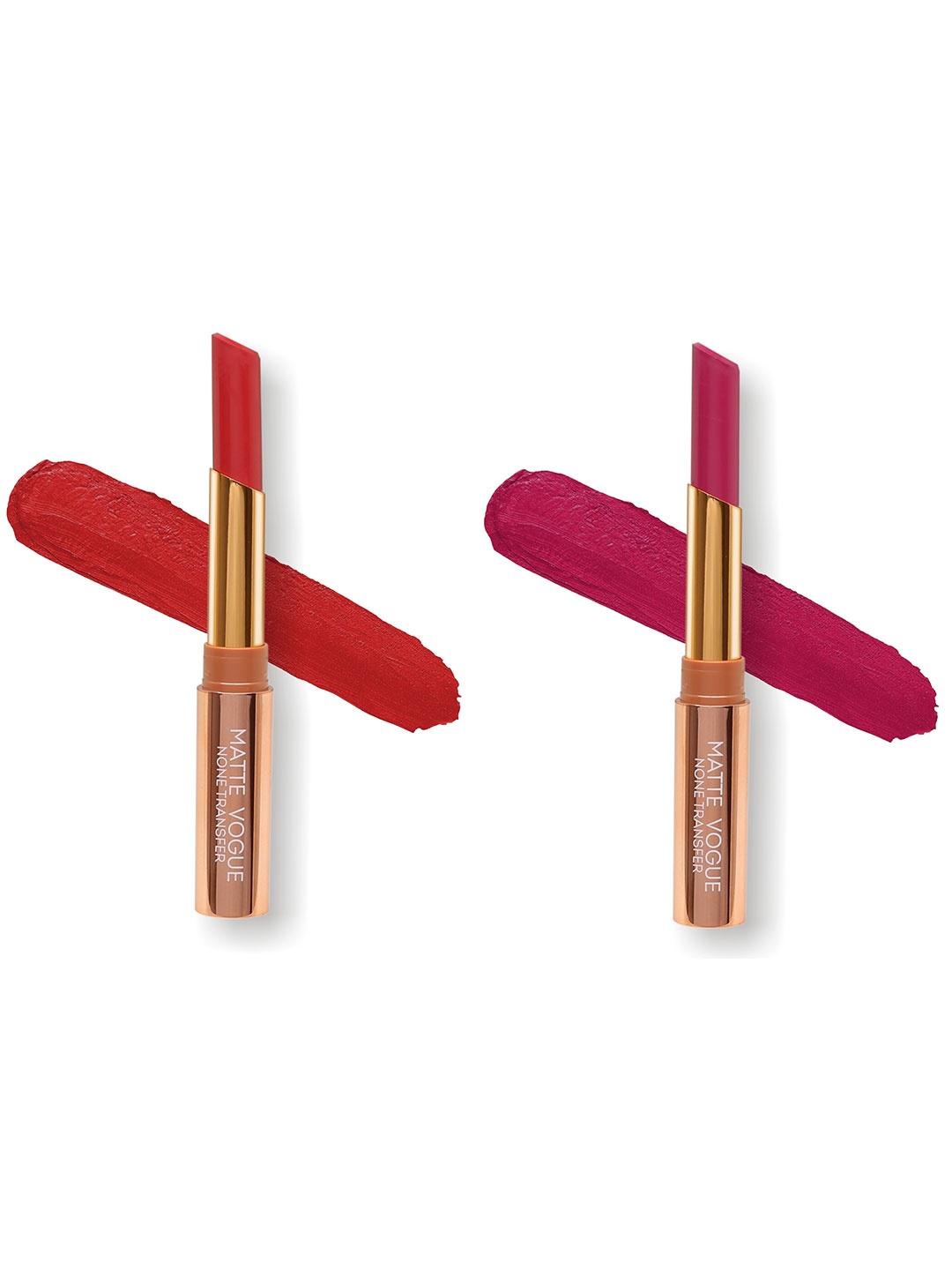 

ME-ON Set of 2 Matte Vogue None-Transfer Lipsticks - Shade 07 & 08, Red