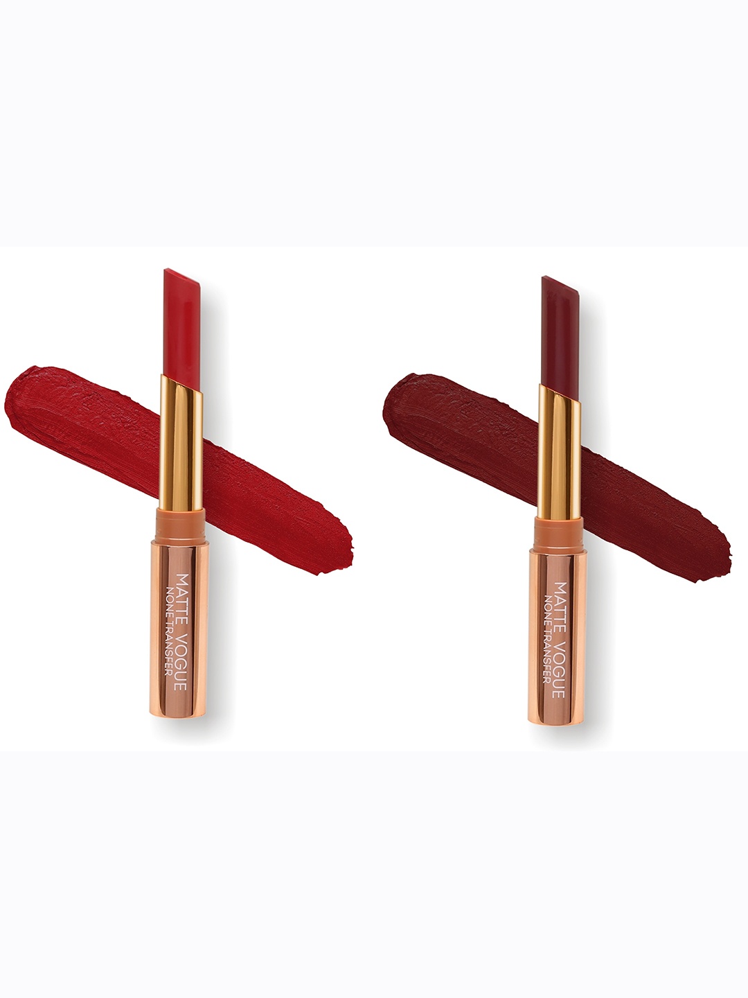 

ME-ON Set of 2 Matte Vogue None-Transfer Lipsticks - Shade 12 & 04, Red