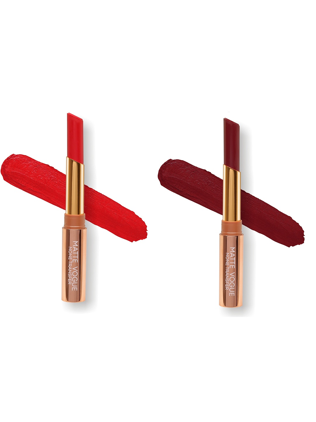

ME-ON Set of 2 Matte Vogue None-Transfer Lipsticks - Shade 05 & 13, Red