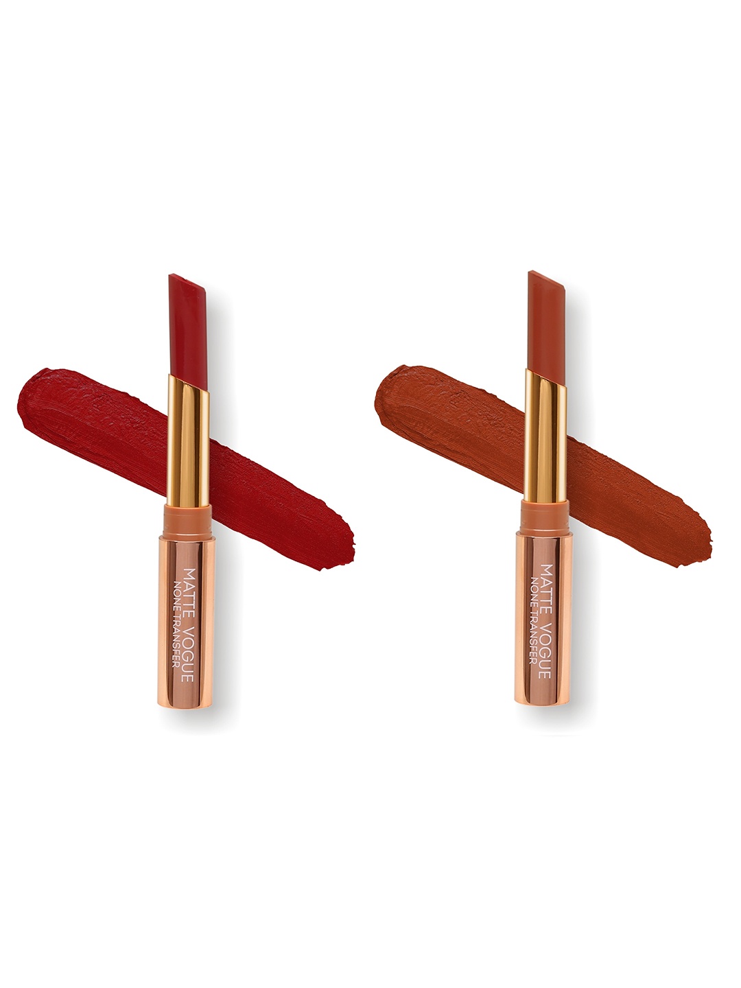 

ME-ON Set of 2 Matte Vogue None-Transfer Lipsticks - Shade 06 & 16, Red