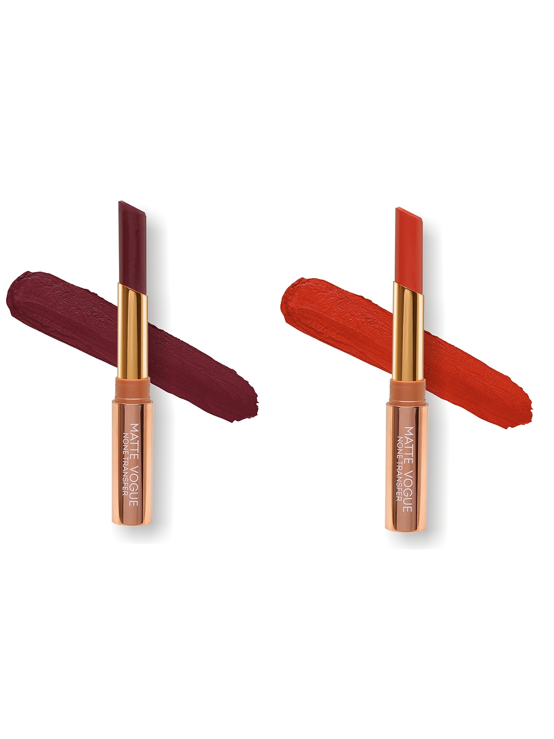 

ME-ON Set of 2 Matte Vogue None-Transfer Lipsticks - Shade 11 & 17, Maroon