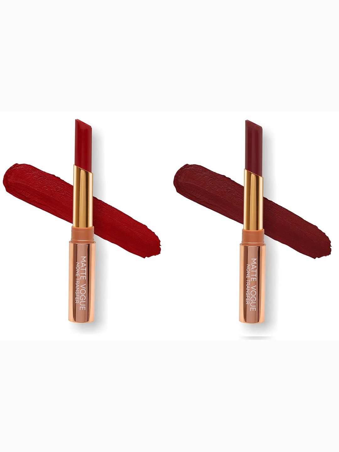 

ME-ON Set of 2 Matte Vogue None-Transfer Lipsticks - Shade 12 & 03, Red