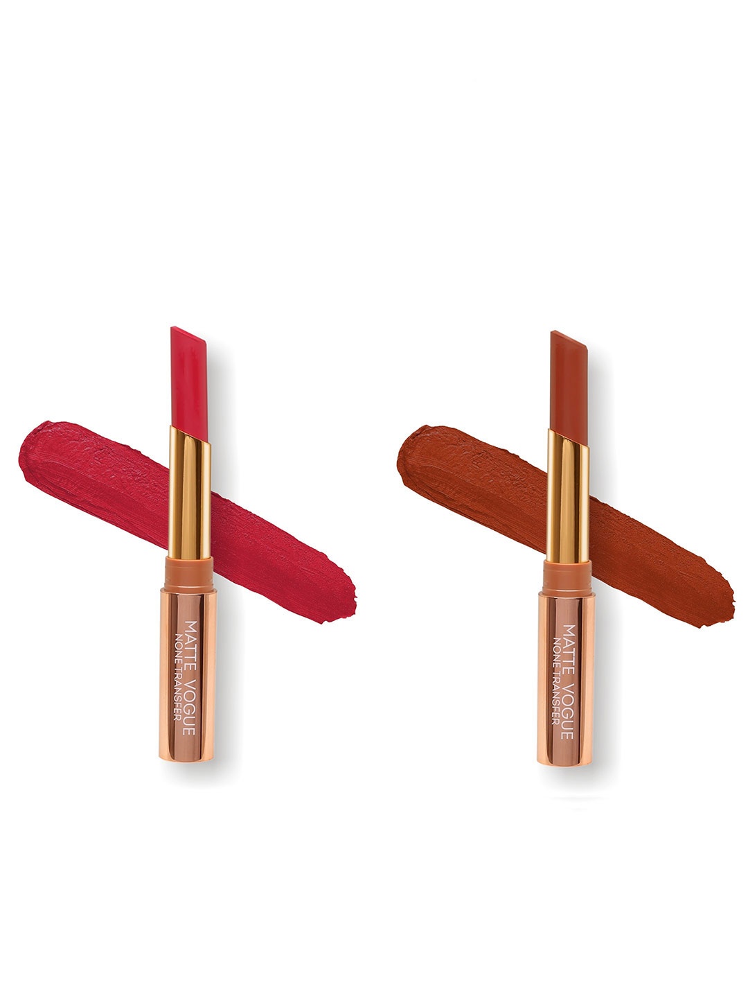 

ME-ON Set of 2 Matte Vogue None-Transfer Lipsticks - Shade 09 & 16, Red