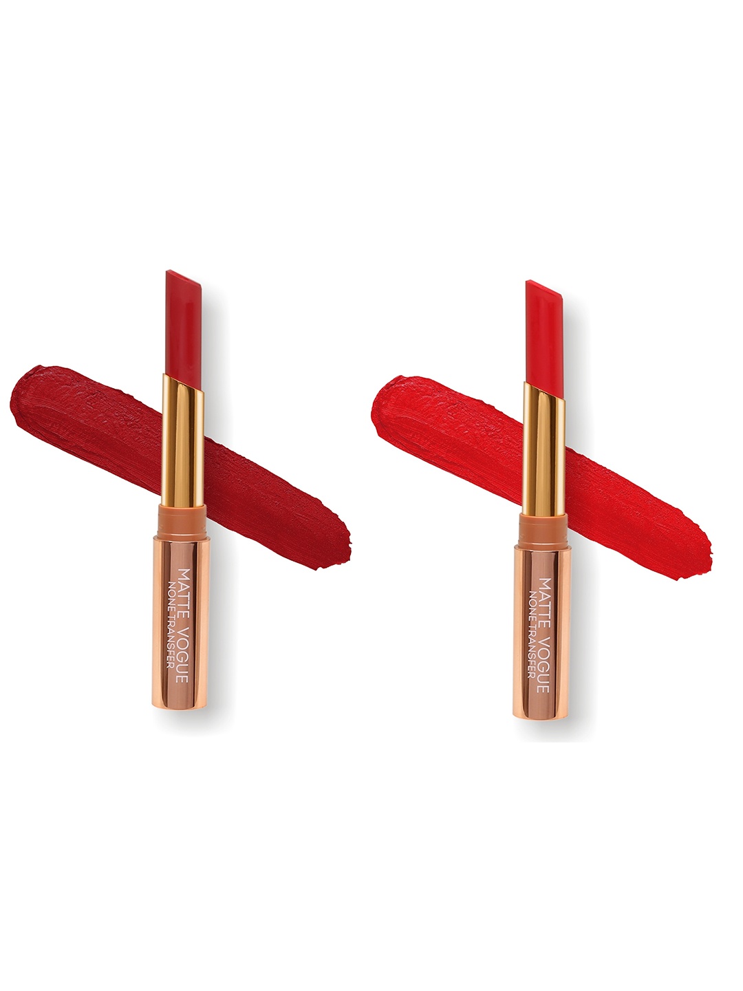 

ME-ON Set of 2 Matte Vogue None-Transfer Lipsticks - Shade 04 & 05, Red