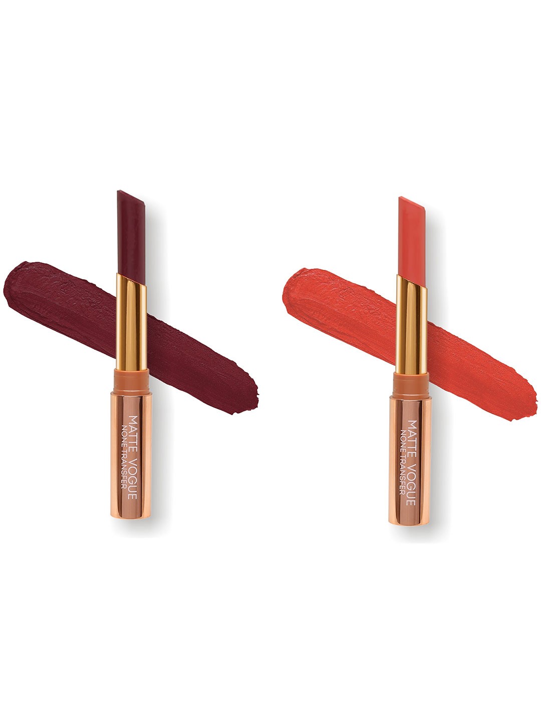 

ME-ON Set of 2 Matte Vogue None-Transfer Lipsticks - Shade 11 & 18, Maroon