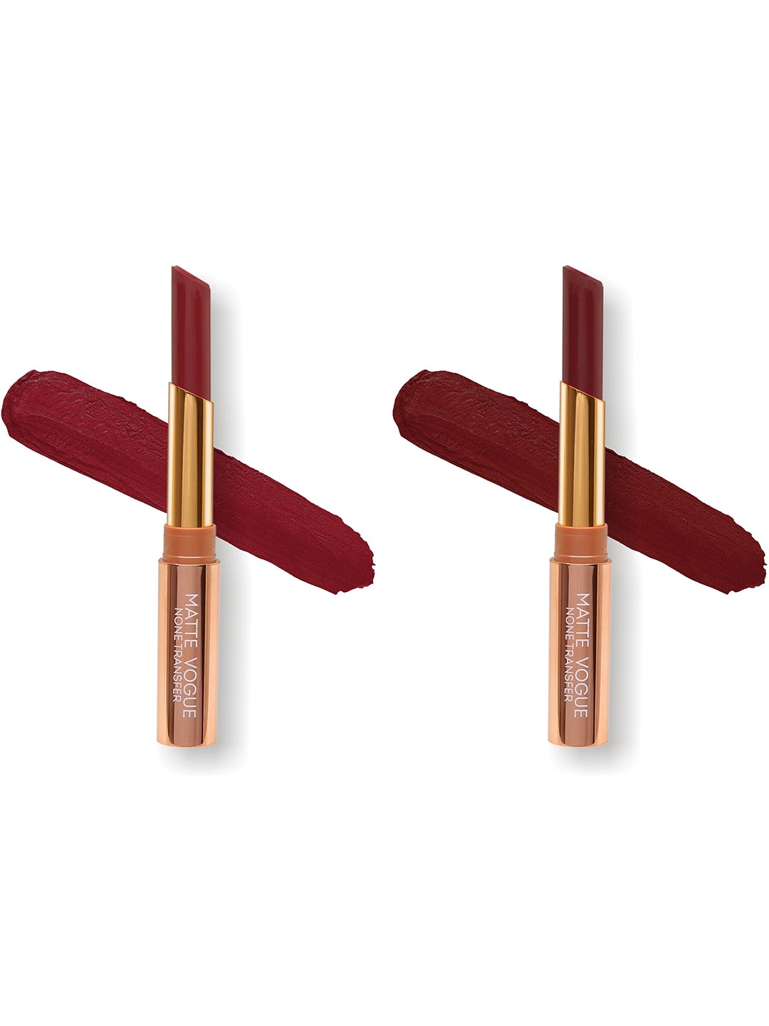 

ME-ON Set of 2 Matte Vogue None-Transfer Lipsticks - Shade 10 & 12, Maroon