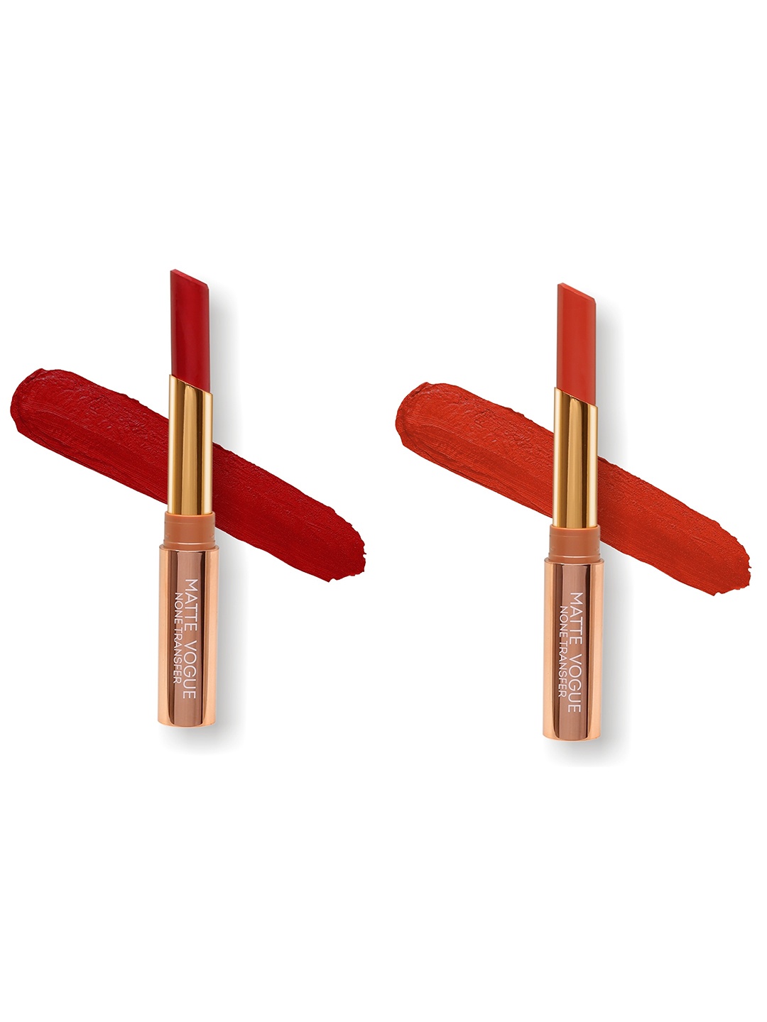 

ME-ON Set of 2 Matte Vogue None-Transfer Lipsticks - Shade 02 & 17, Red