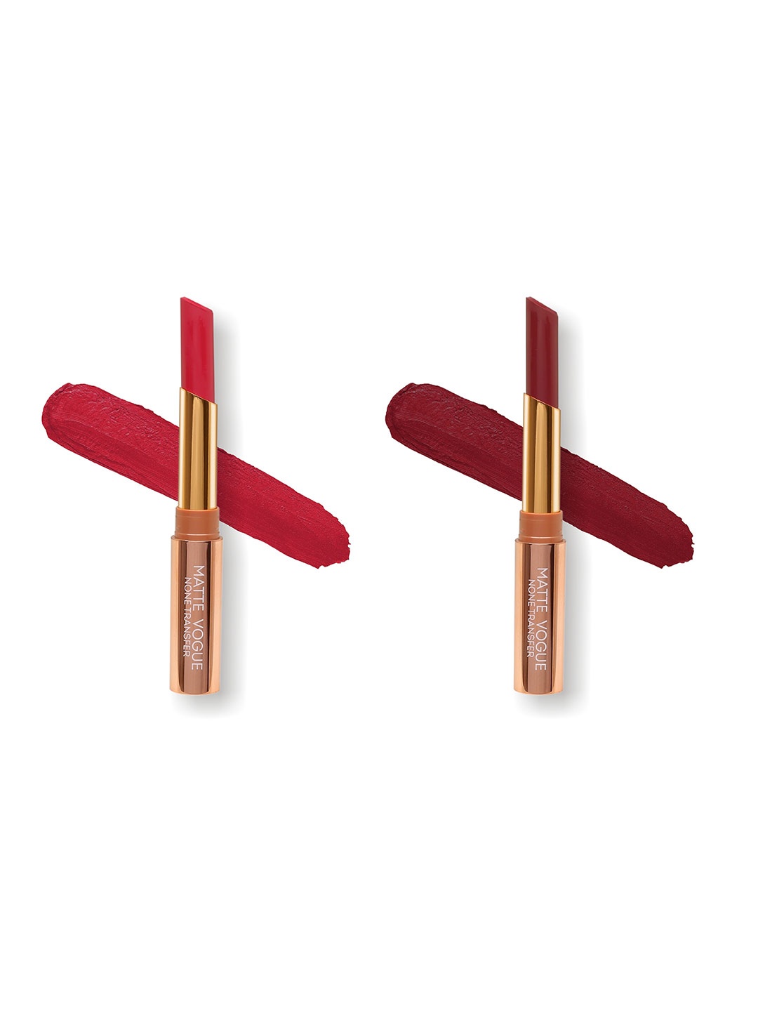 

ME-ON Set of 2 Matte Vogue None-Transfer Lipsticks - Shade 09 & Shade 10, Red