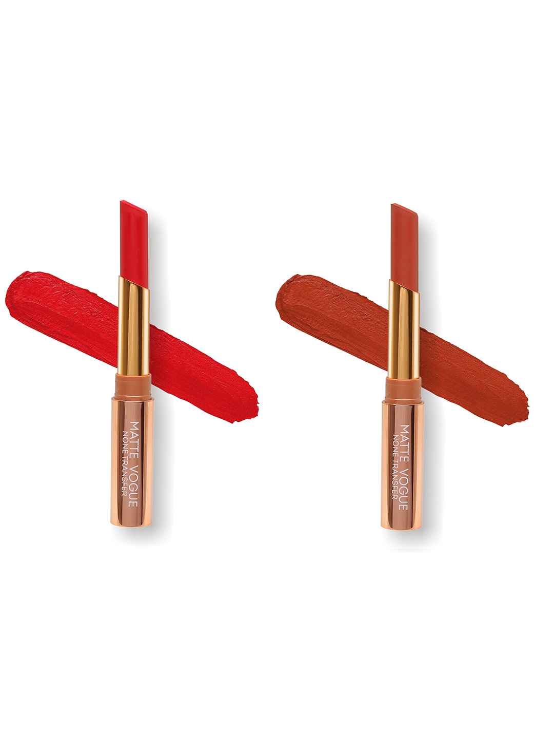 

ME-ON Set of 2 Matte Vogue None-Transfer Lipsticks - Shade 05 & 15, Red