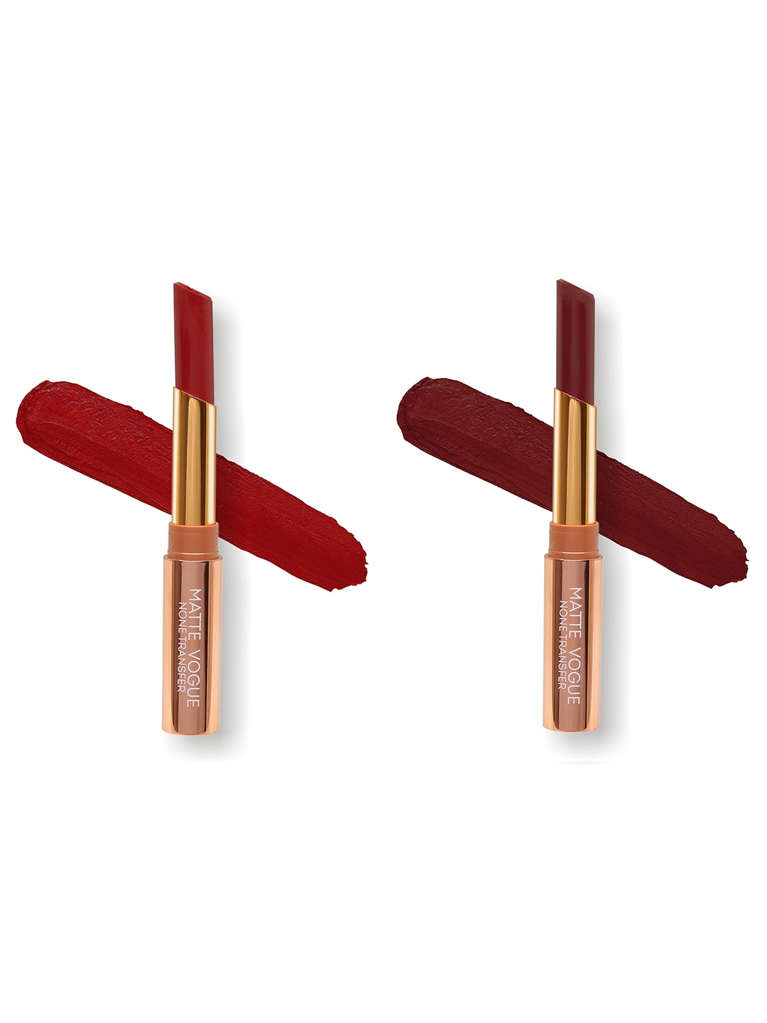 

ME-ON Set of 2 Matte Vogue None-Transfer Lipsticks - Shade 06 & 12, Red