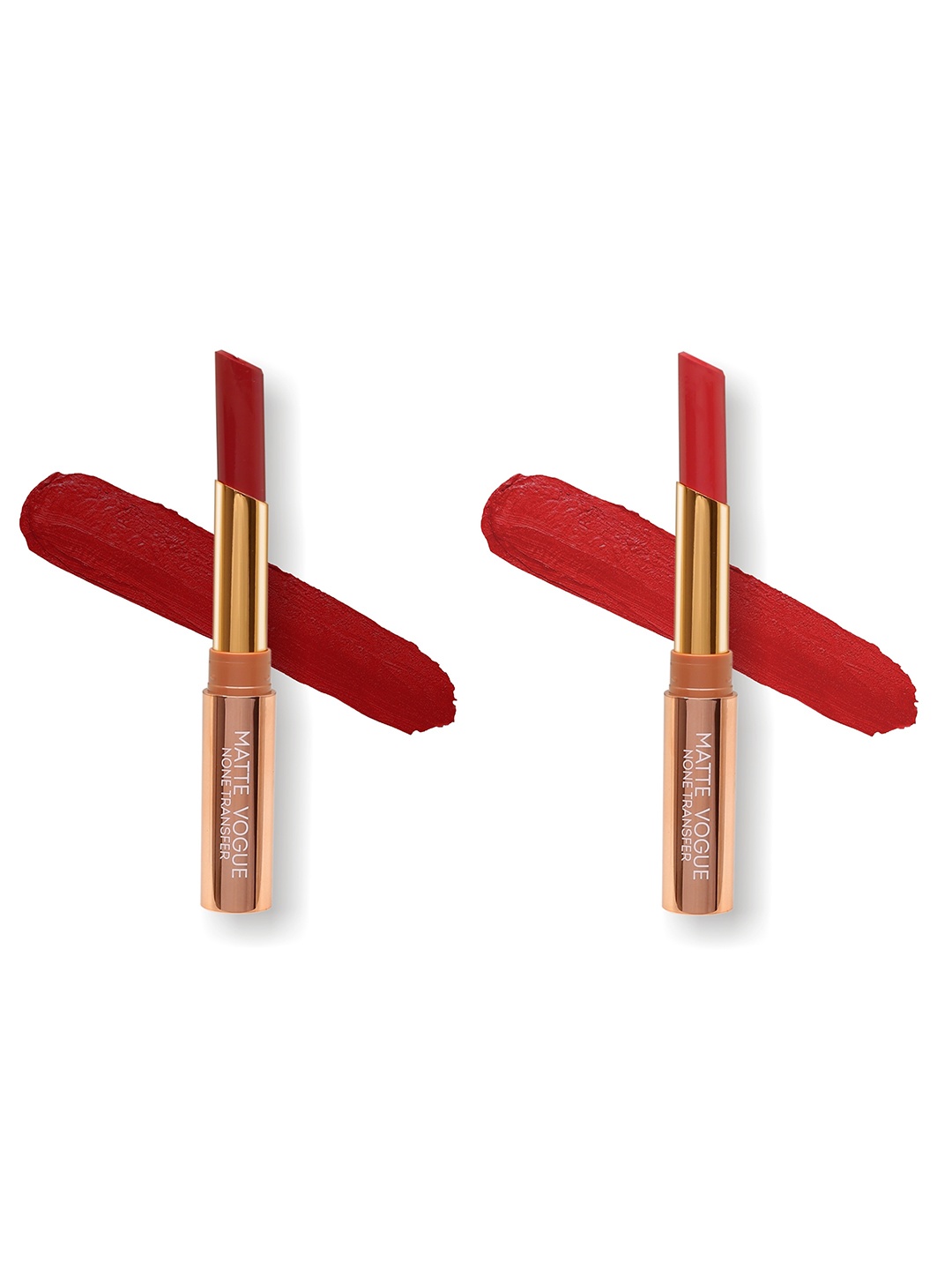 

ME-ON Set of 2 Matte Vogue None-Transfer Lipsticks - Shade 06 & 07, Red