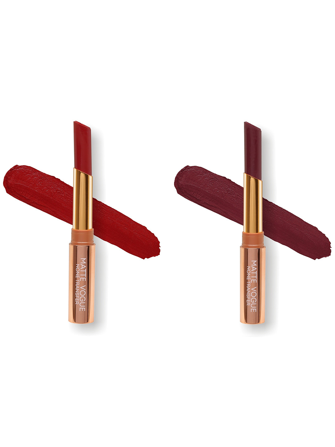 

ME-ON Set of 2 Matte Vogue None-Transfer Lipsticks - Shade 06 & 11, Red