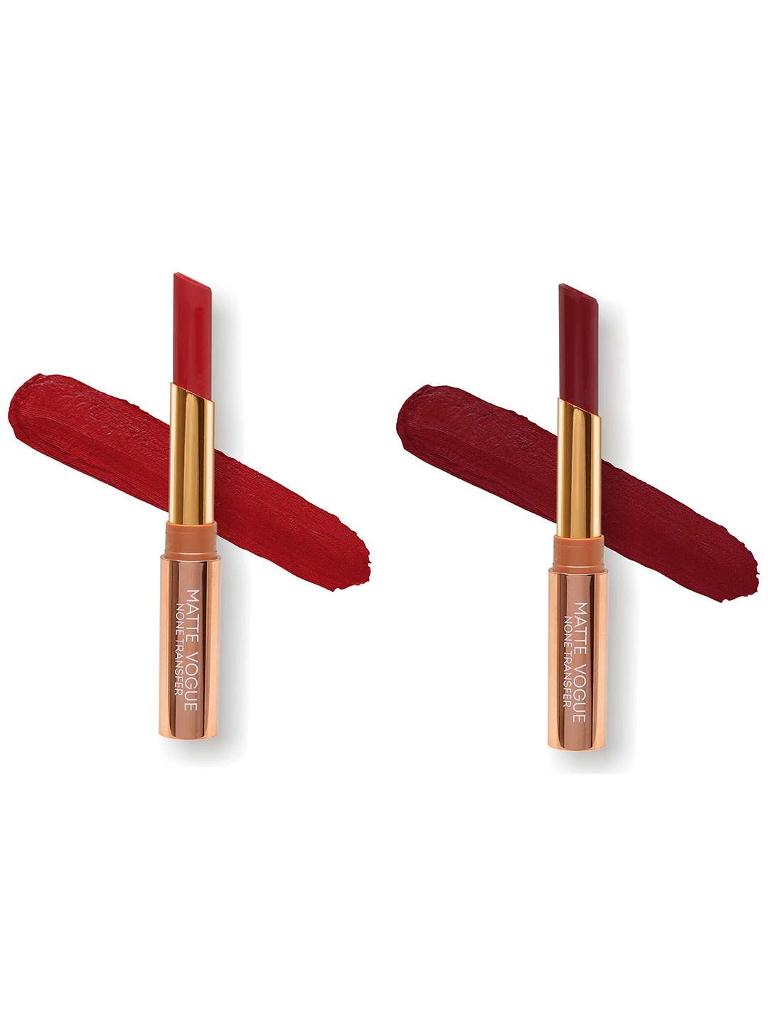 

ME-ON Set of 2 Matte Vogue None-Transfer Lipsticks - Shade 04 & 13, Red