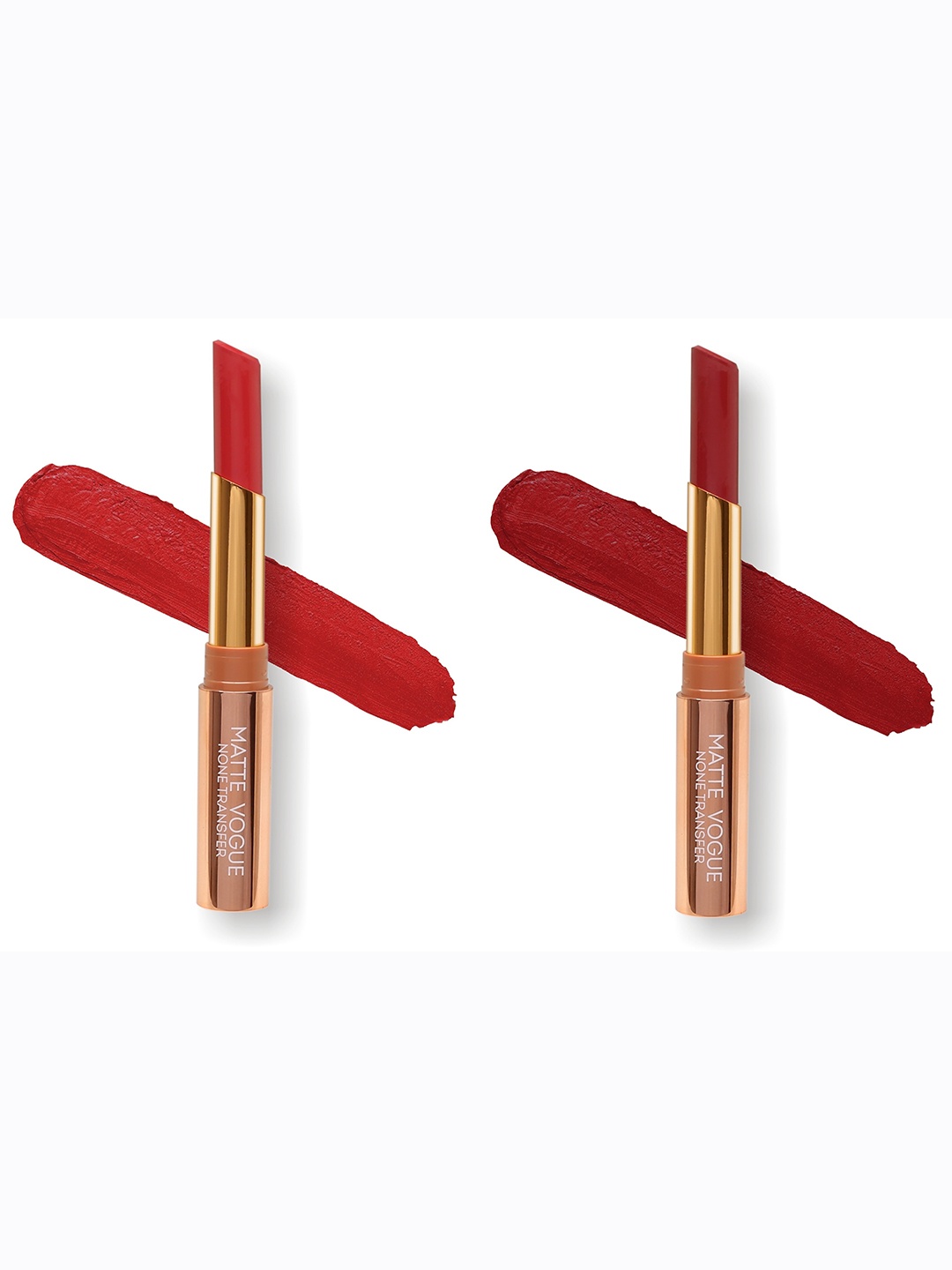 

ME-ON Set of 2 Matte Vogue None-Transfer Lipsticks - Shade 07 & 14, Red