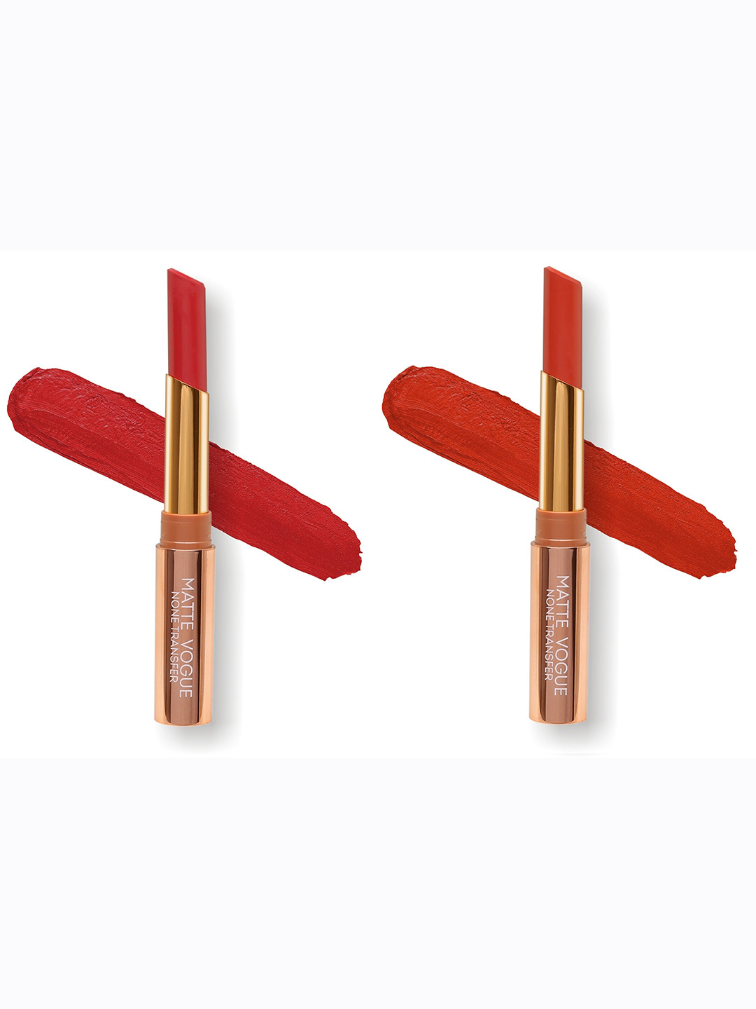 

ME-ON Set of 2 Matte Vogue None-Transfer Lipsticks - Shade 17 & 07, Red