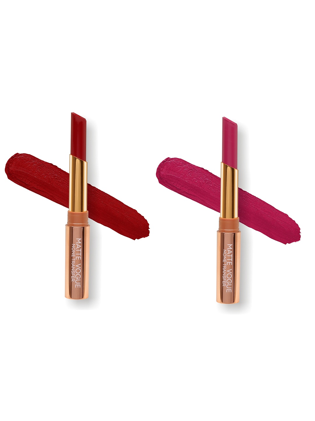 

ME-ON Set of 2 Matte Vogue None-Transfer Lipsticks - Shade 03 & 08, Red