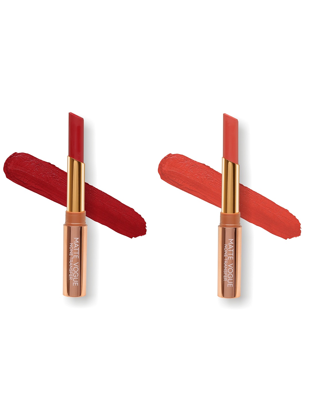 

ME-ON Set of 2 Matte Vogue None-Transfer Lipsticks - Shade 04 & 18, Red