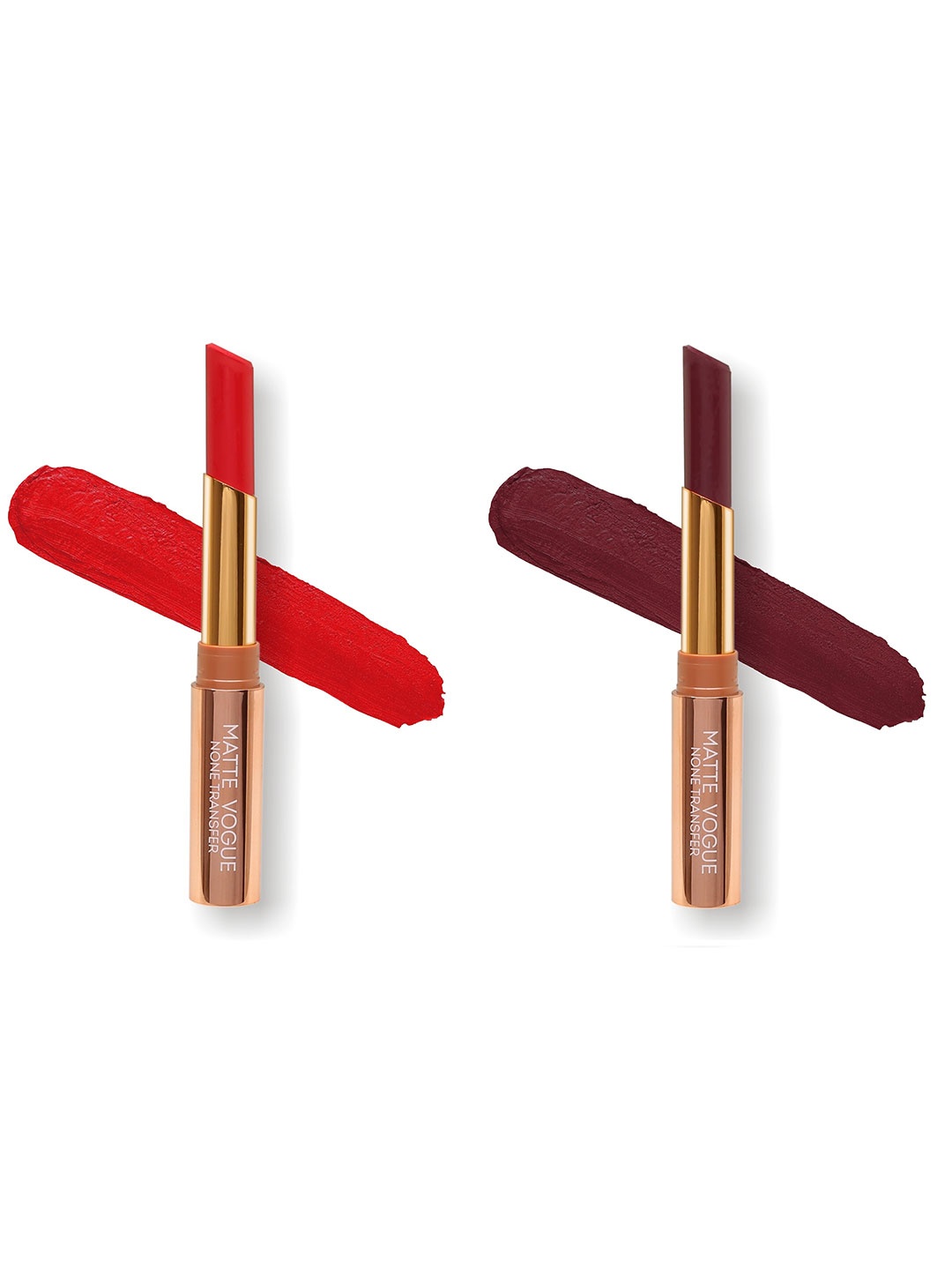 

ME-ON Set of 2 Matte Vogue None-Transfer Lipsticks - Shade 05 & 11, Red