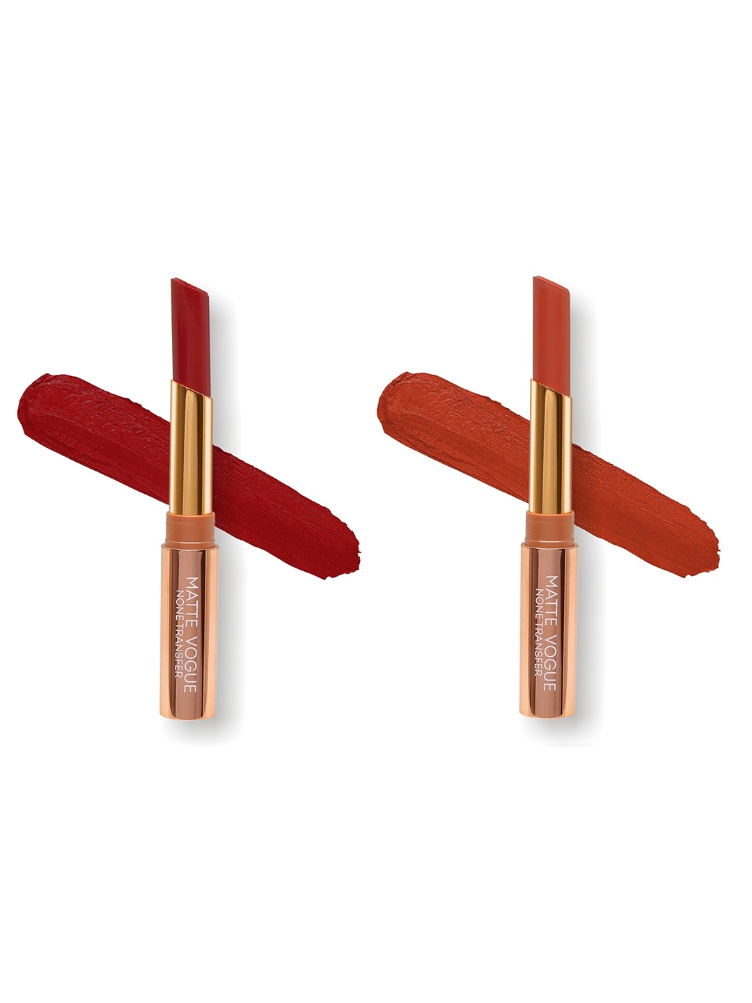 

ME-ON Set of 2 Matte Vogue None-Transfer Lipsticks - Shade 06 & 15, Red