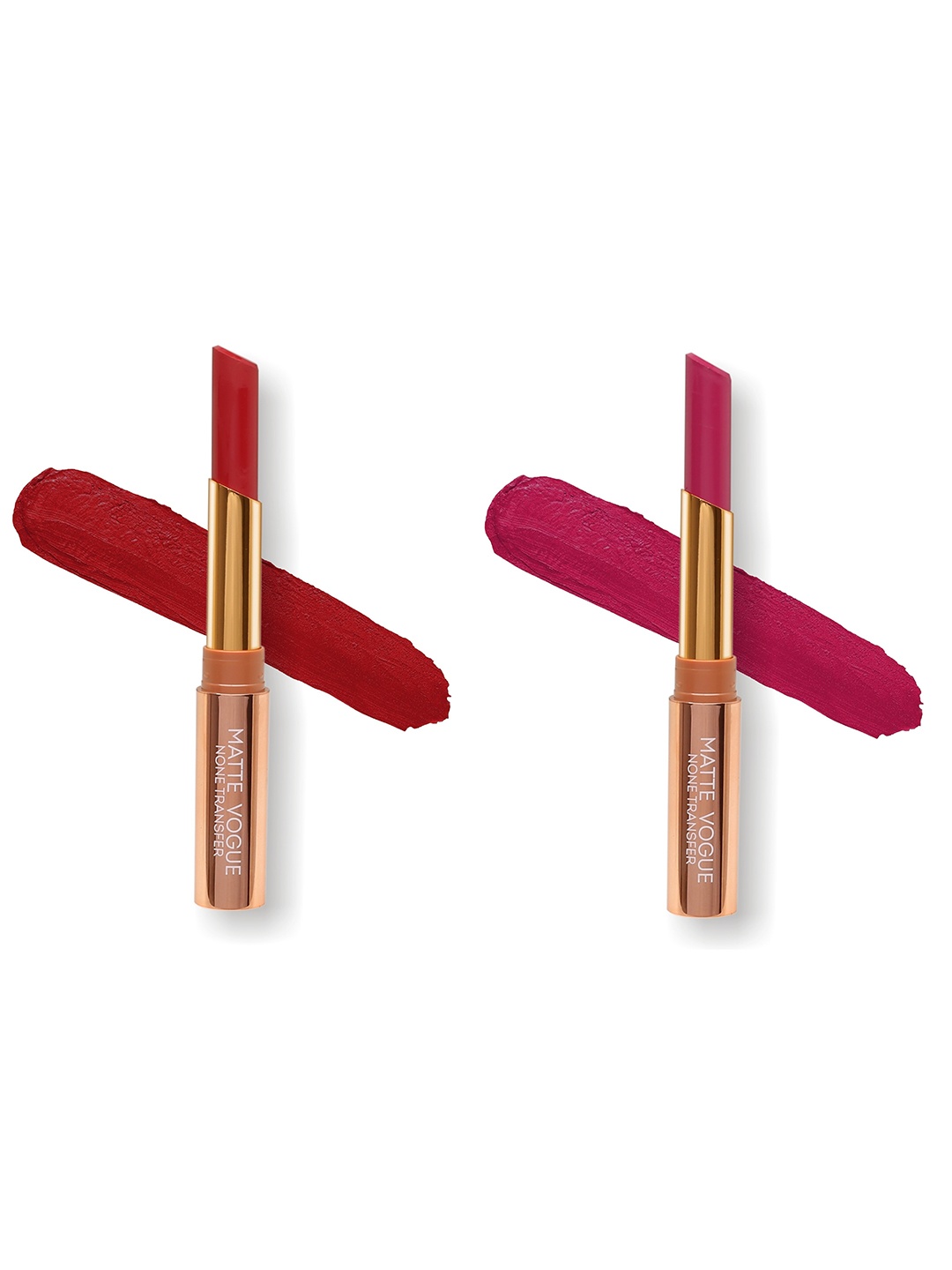 

ME-ON Set of 2 Matte Vogue None-Transfer Lipsticks - Shade 04 & 08, Red