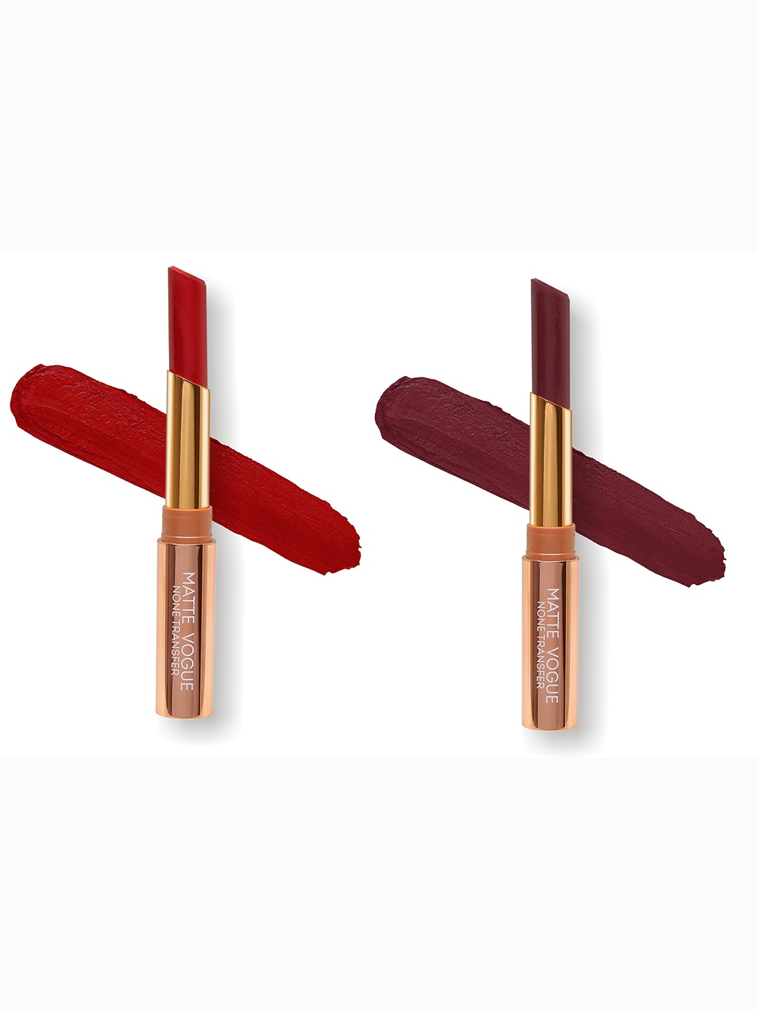 

ME-ON Set of 2 Matte Vogue None-Transfer Lipsticks - Shade 02 & 11, Red