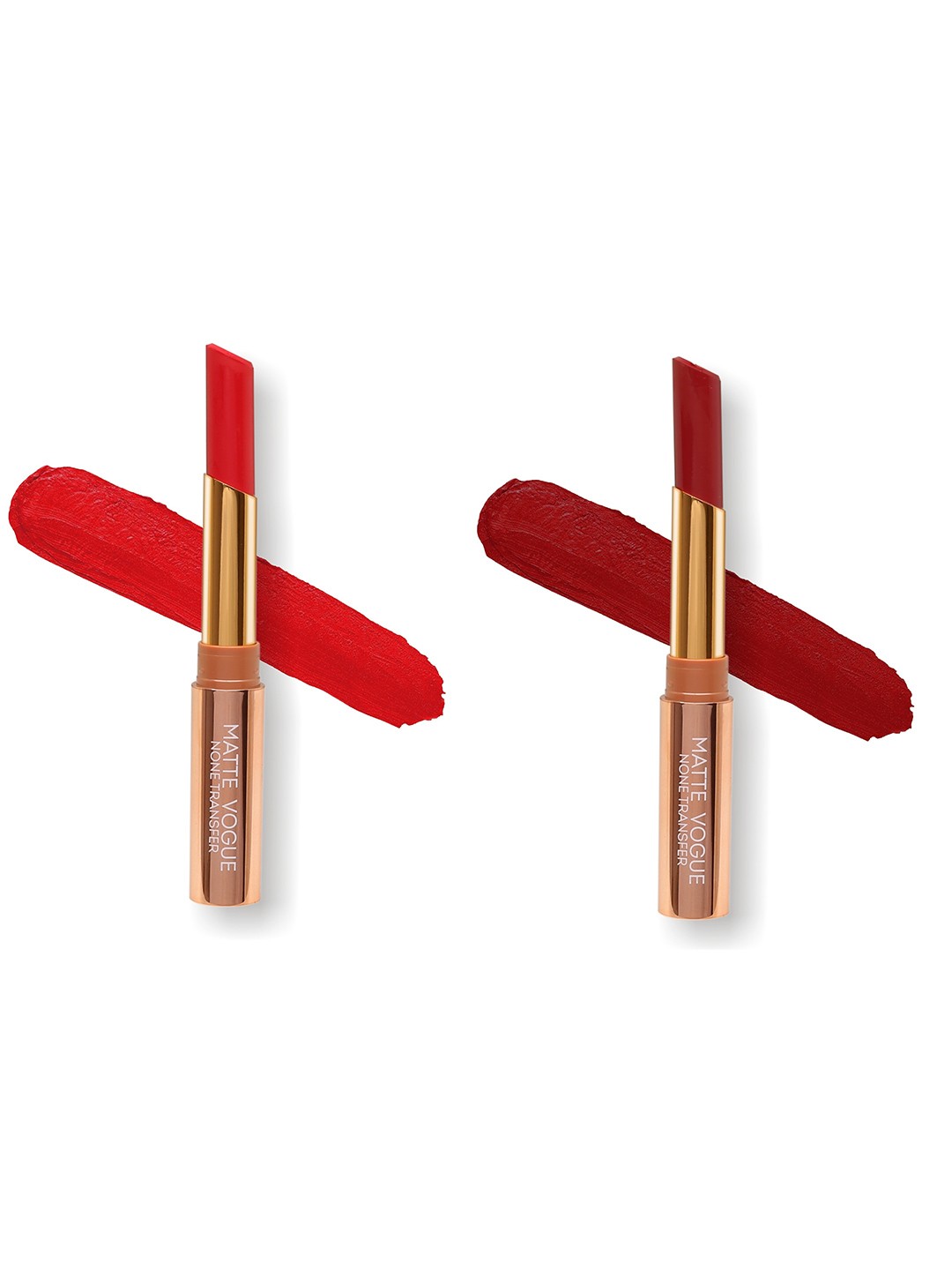 

ME-ON Set of 2 Matte Vogue None-Transfer Lipsticks - Shade 06 & 05, Red