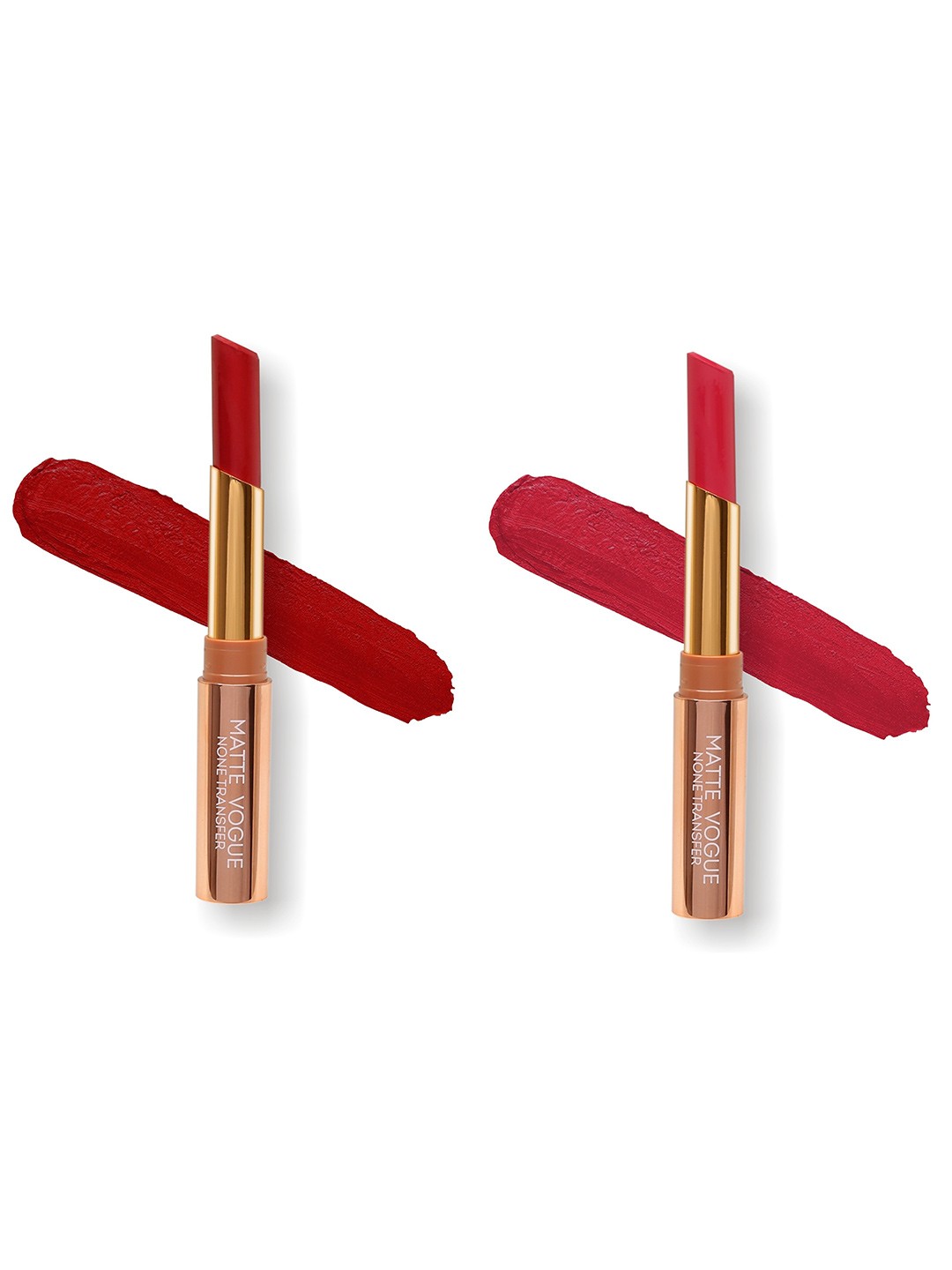 

ME-ON Set of 2 Matte Vogue None-Transfer Lipsticks - Shade 02 & 09, Red