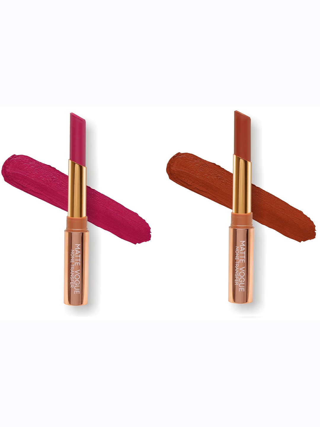 

ME-ON Set of 2 Matte Vogue None-Transfer Lipsticks - Shade 08 & 16, Pink