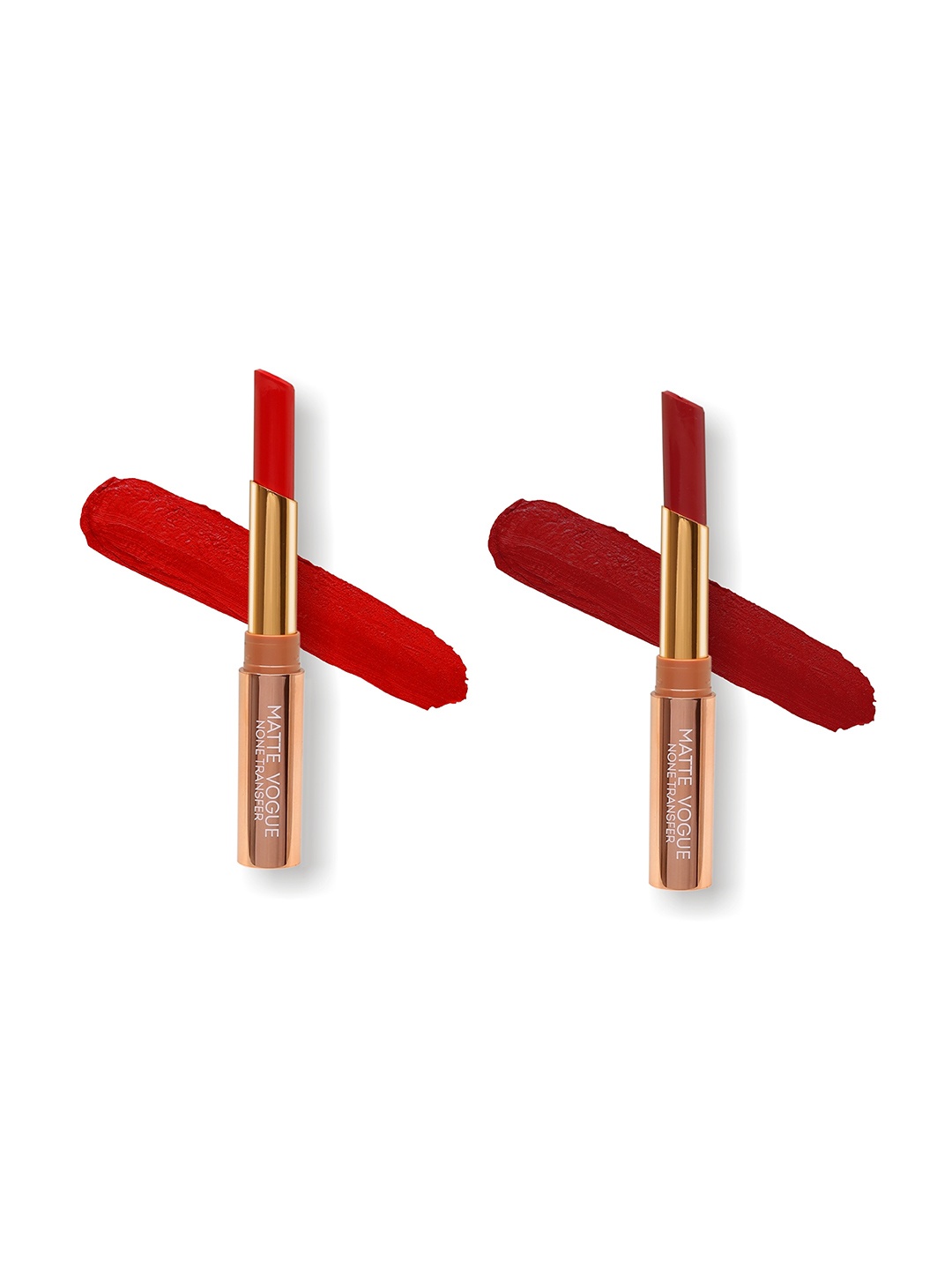 

ME-ON Set of 2 Matte Vogue None-Transfer Lipsticks - Shade 01 & 06, Red