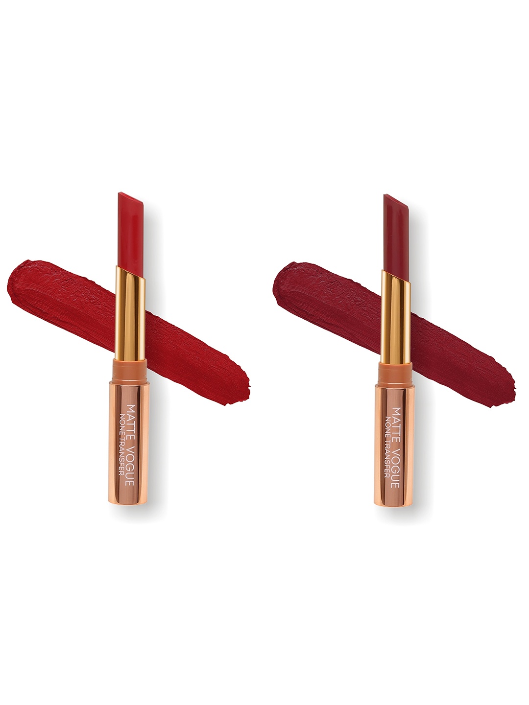 

ME-ON Set of 2 Matte Vogue None-Transfer Lipsticks - Shade 10 & 04, Red