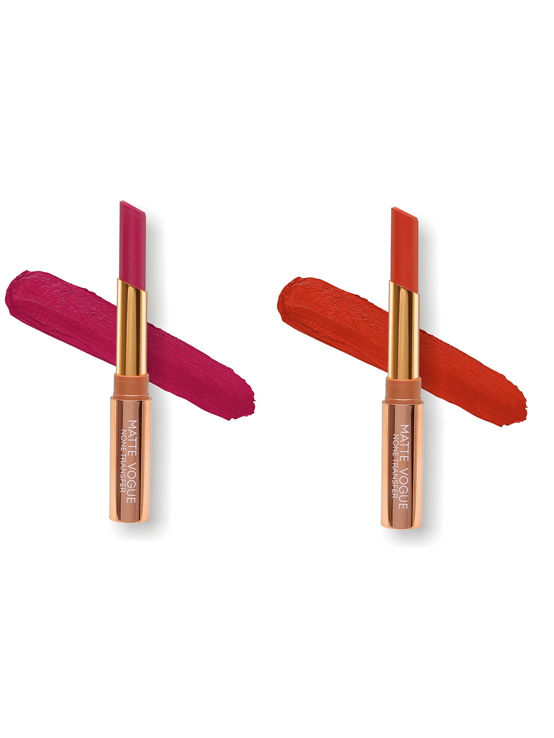 

ME-ON Set of 2 Matte Vogue None-Transfer Lipsticks - Shade 08 & 17, Pink