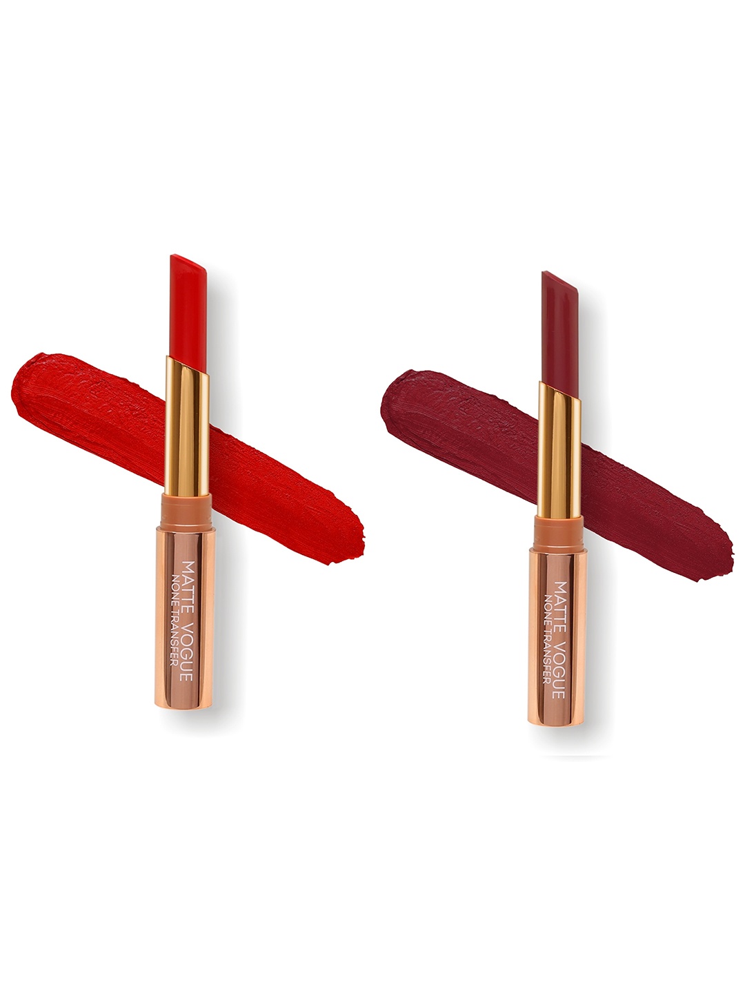 

ME-ON Set of 2 Matte Vogue None-Transfer Lipsticks - Shade 01 & 10, Red