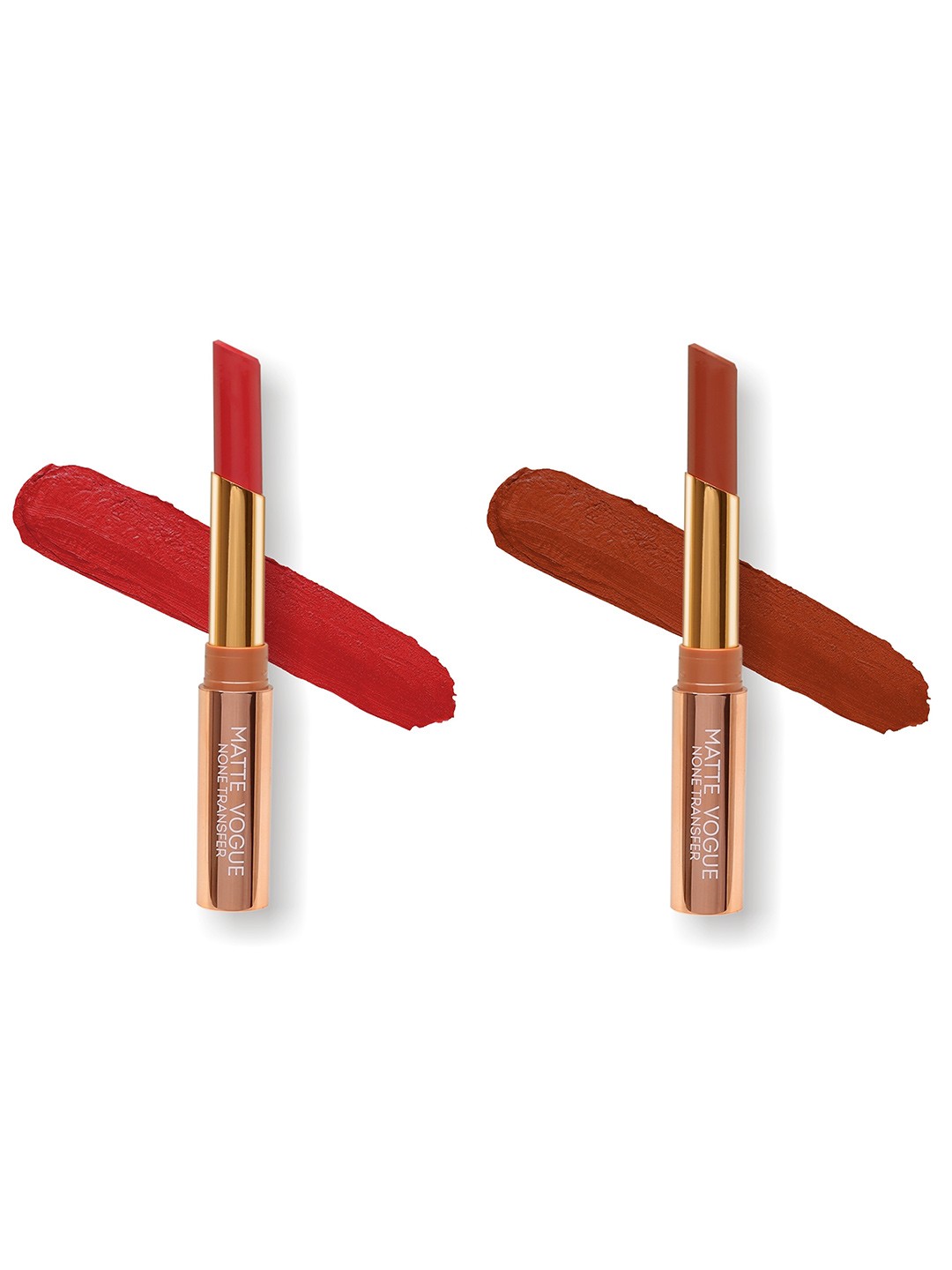 

ME-ON Set of 2 Matte Vogue None-Transfer Lipsticks - Shade 07 & 16, Red