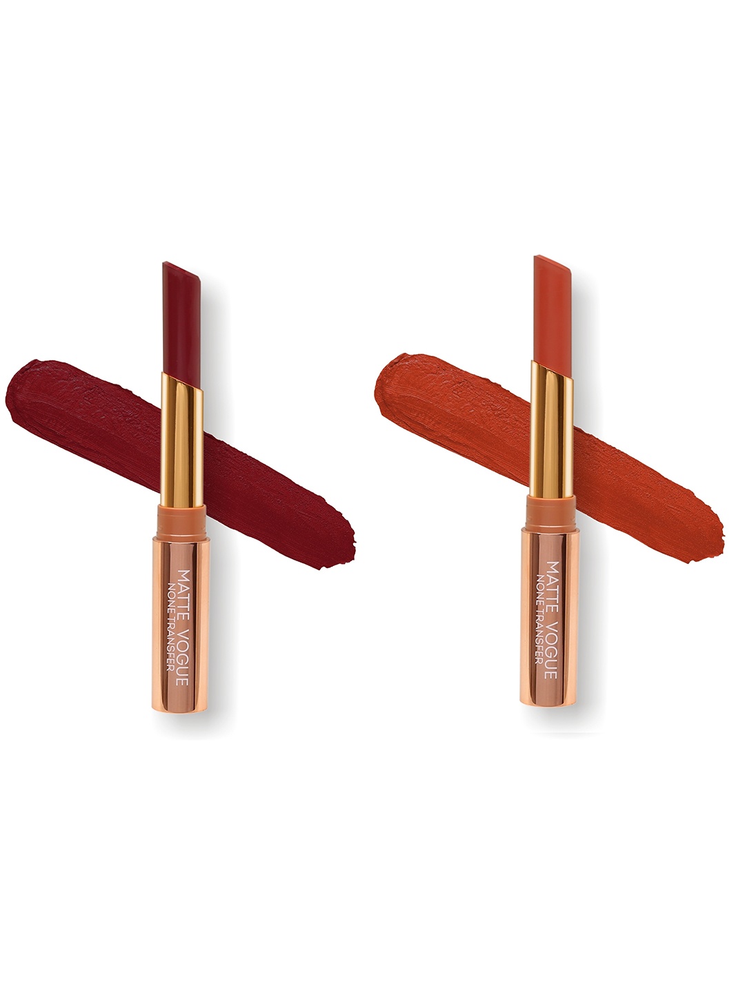 

ME-ON Set of 2 Matte Vogue None-Transfer Lipsticks - Shade 13 & 15, Maroon