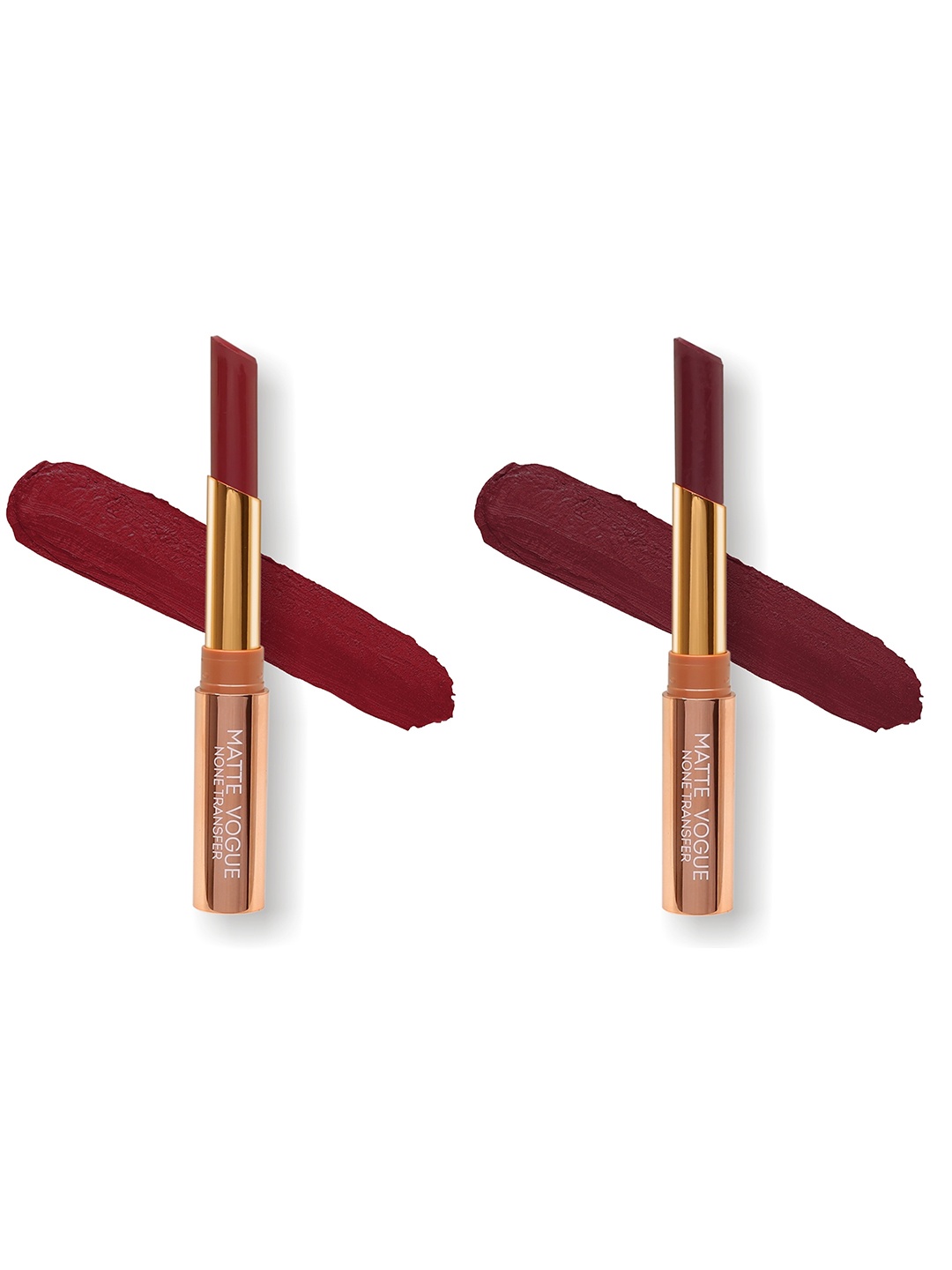 

ME-ON Set of 2 Matte Vogue None-Transfer Lipsticks - Shade 10 & 11, Maroon