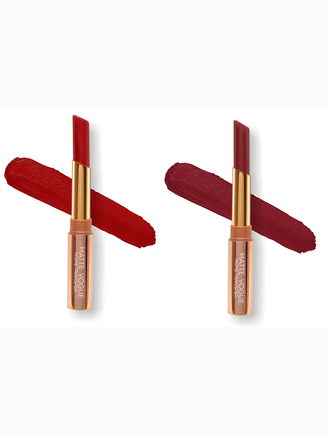 

ME-ON Set of 2 Matte Vogue None-Transfer Lipsticks - Shade 02 & 10, Red